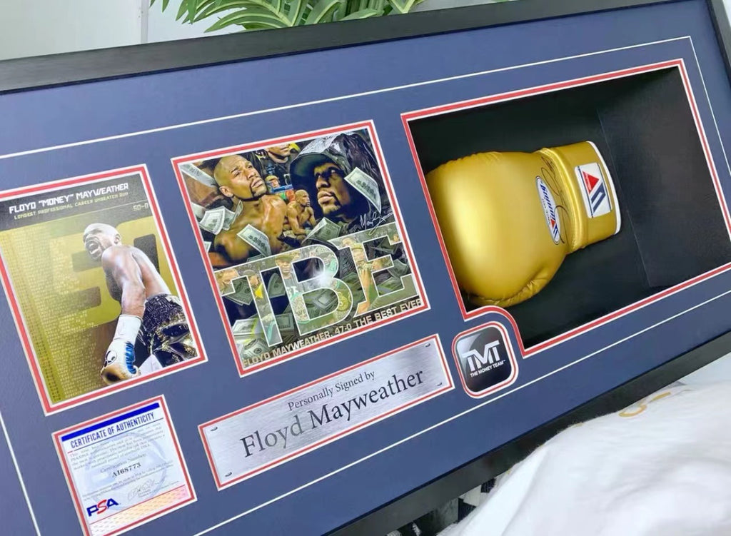 Floyd Mayweather Boxing gloves Sentimental Item with Personalized Custom Design Framed 000122