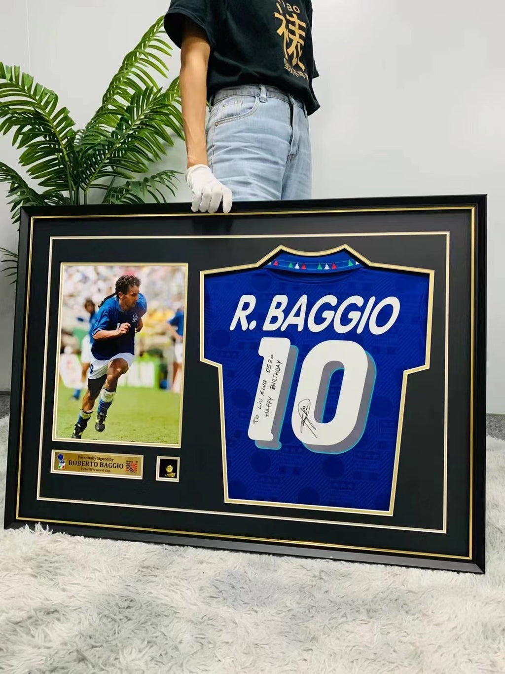 Roberto Baggio Italy Jersey Framing 000010