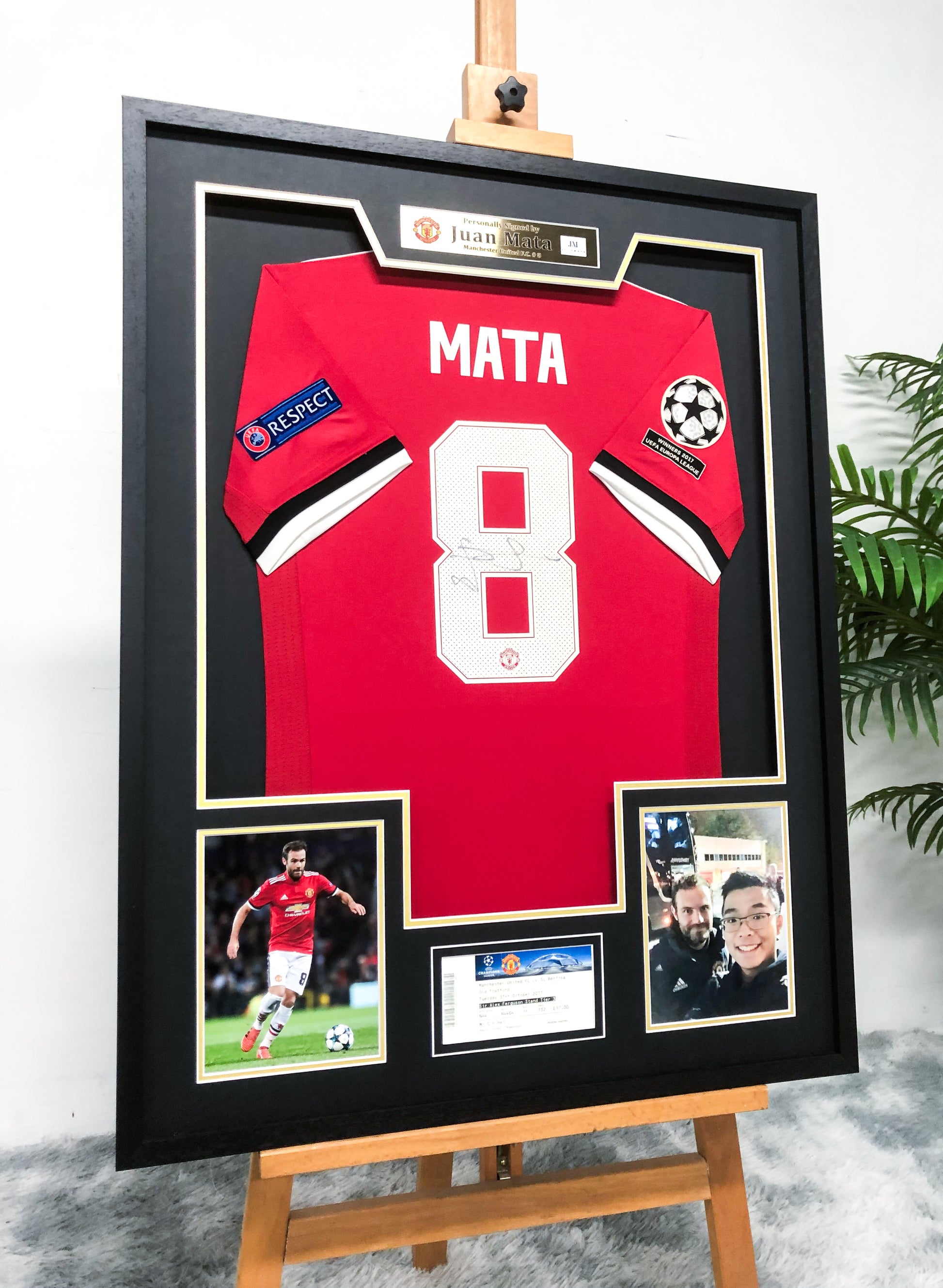 Manchester United Juan Mata Autographed Jersey with Personalized Custom Design Framed 00038