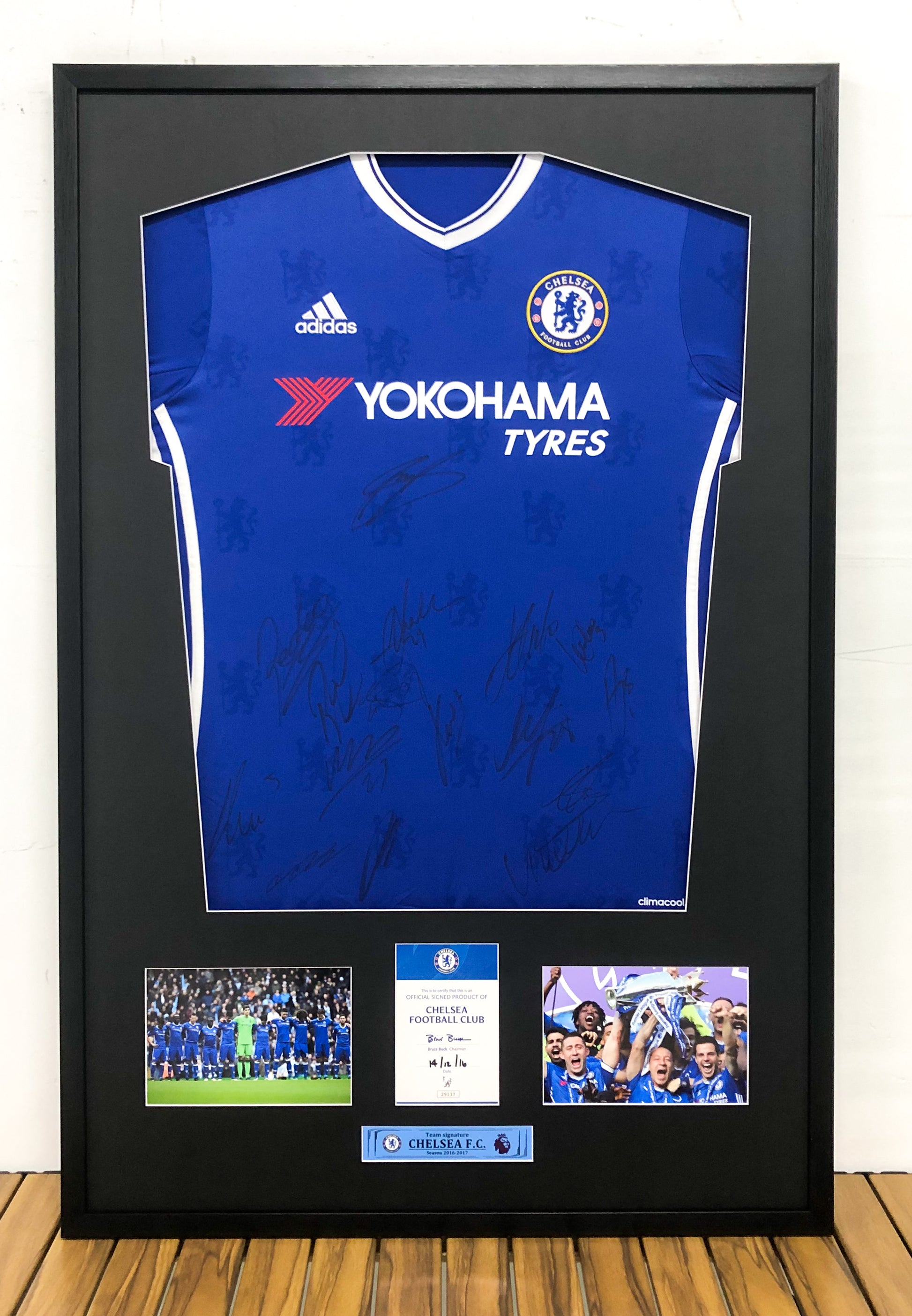 Chelsea FC Autographed Jersey with Classic Design Framed 00016