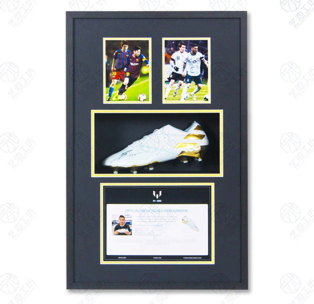 Lionel Messi Sneakers with Personalized Custom Design Framed 000010