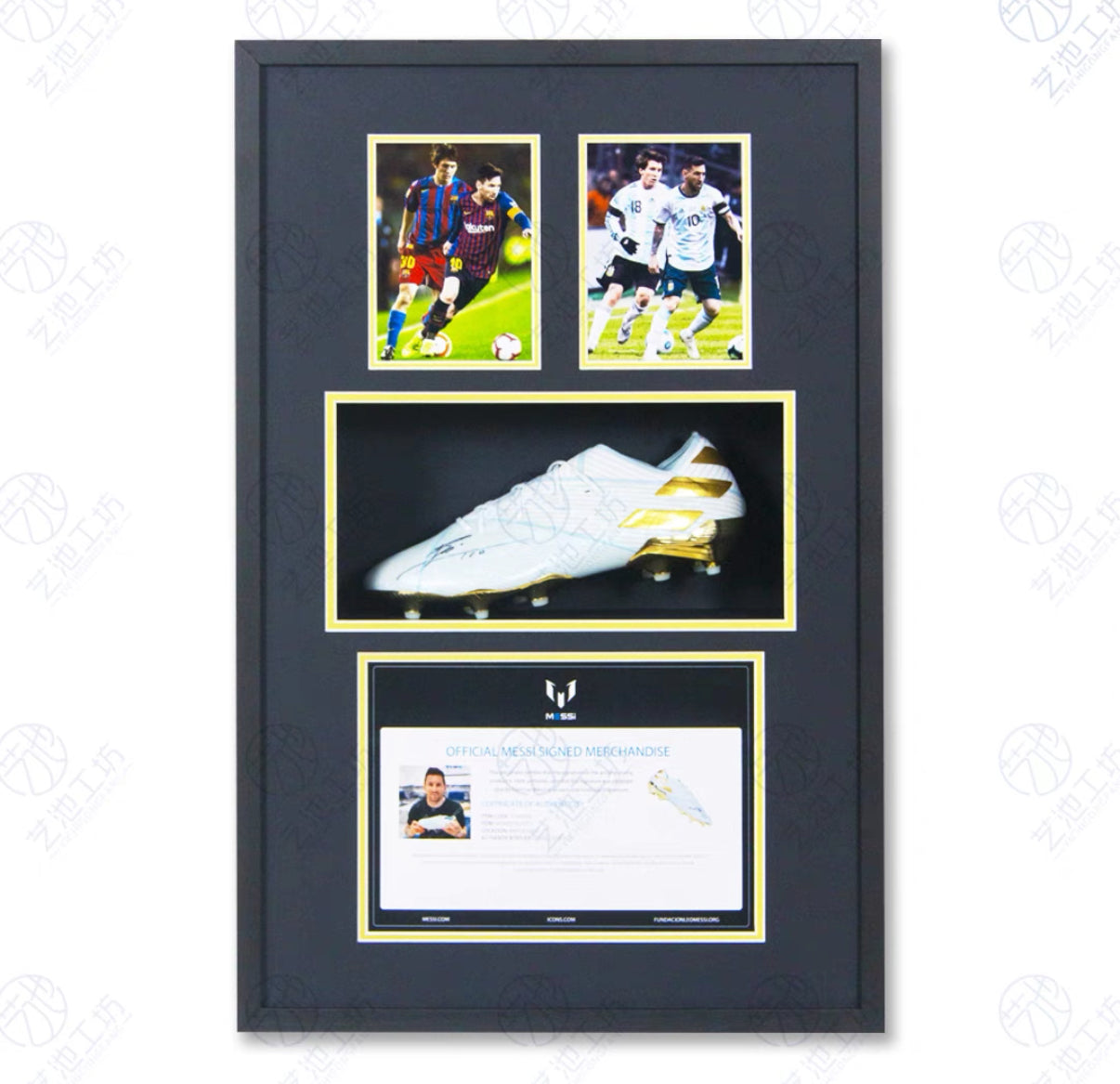 Lionel Messi Sneakers with Personalized Custom Design Framed 000010