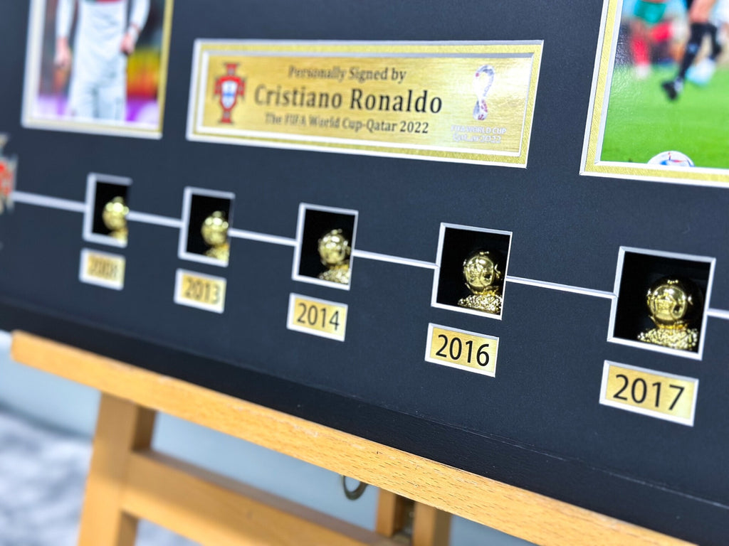 Portugal Cristiano Ronaldo Autographed Jersey with Personalized Custom Design Framed 00080