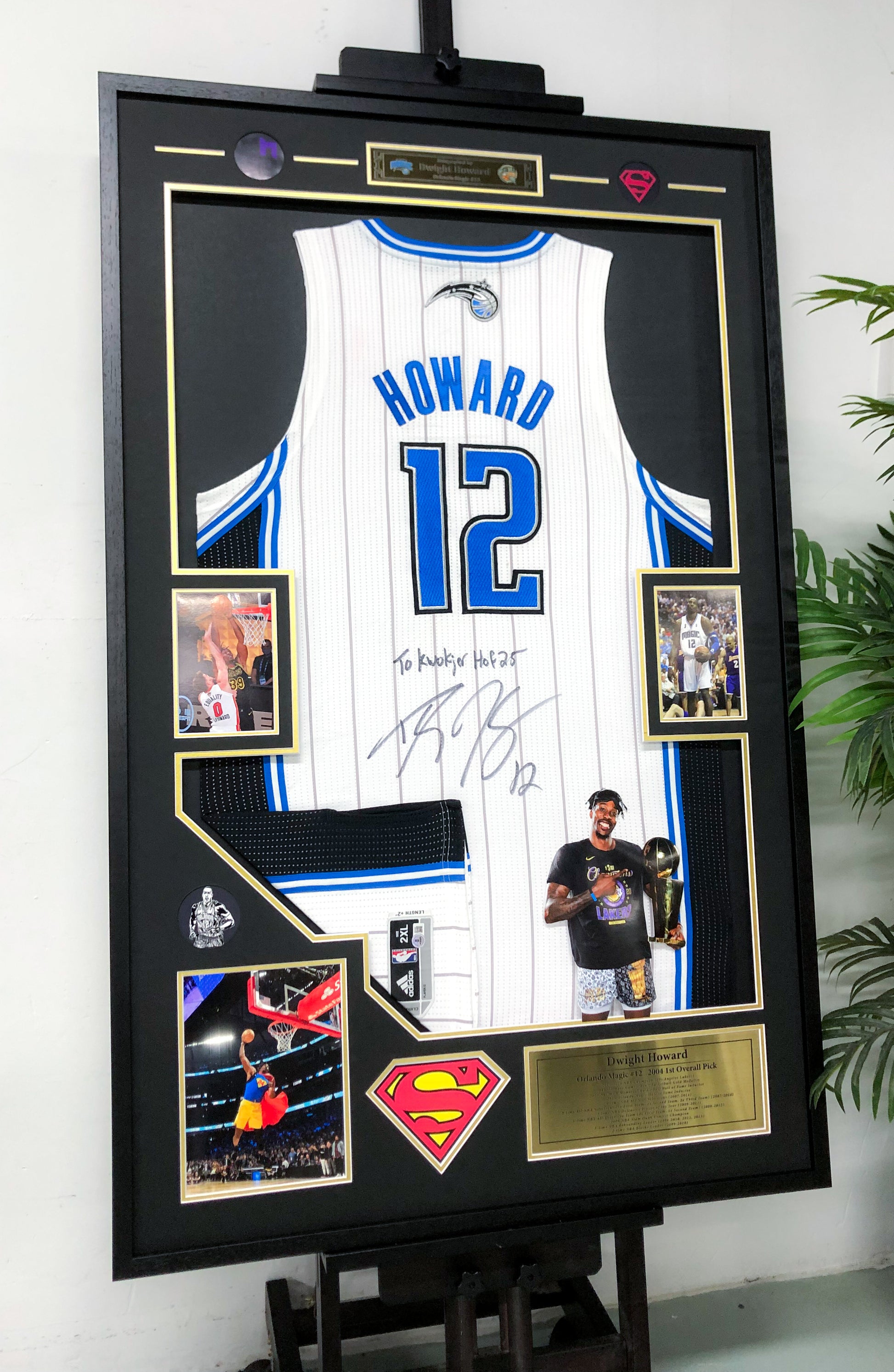 Orlando Magic Dwight Howard Autographed Jersey with Standard Design Framed 00005