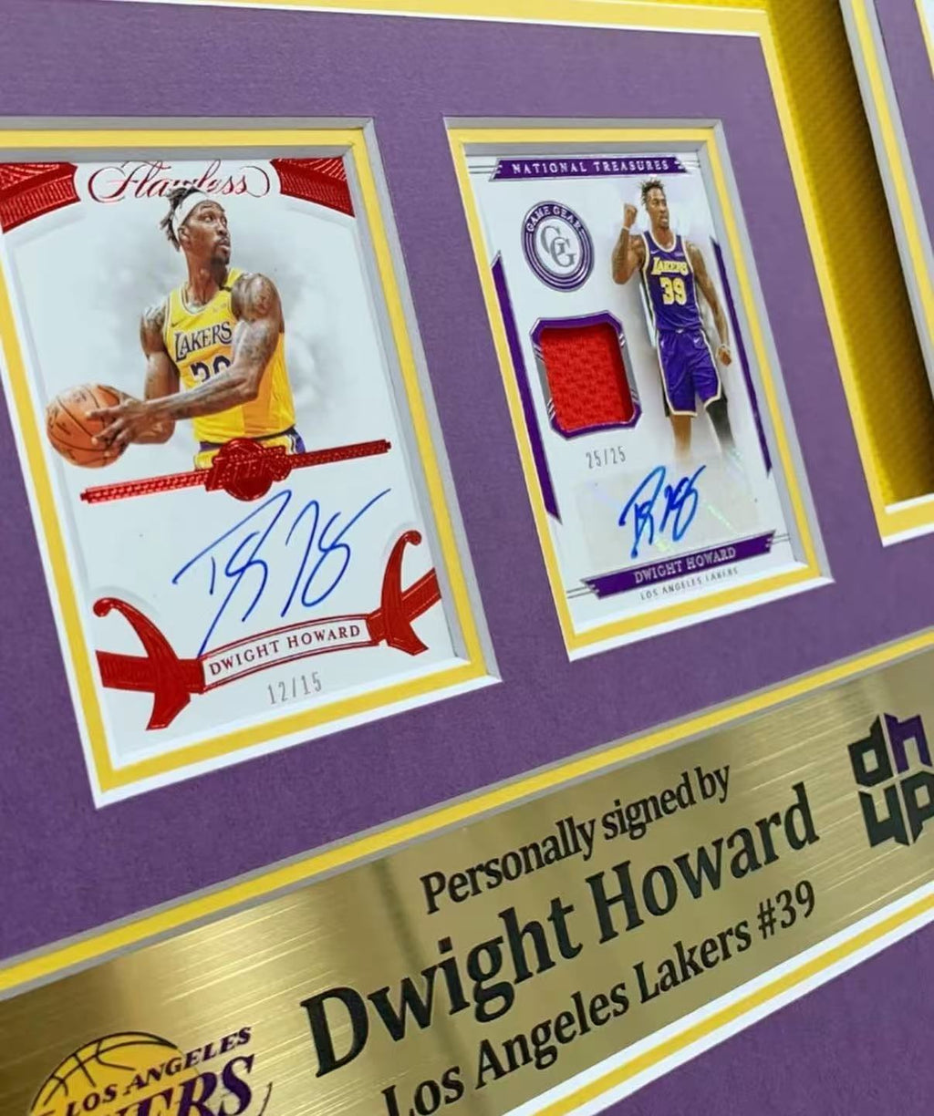 Los Angeles Lakers Dwight Howard Autographed Jersey with Personalized Custom Design Framed