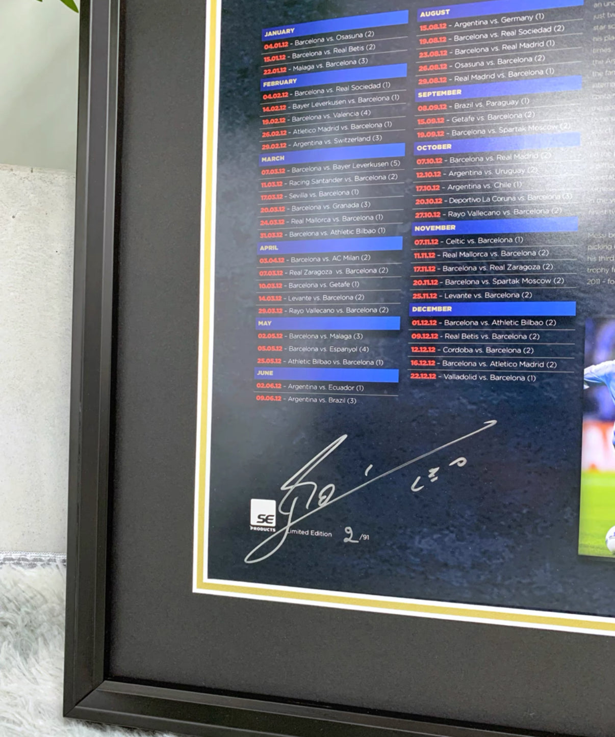 FC Barcelona Lionel Messi Poster with Personalized Custom Design Framed 000021