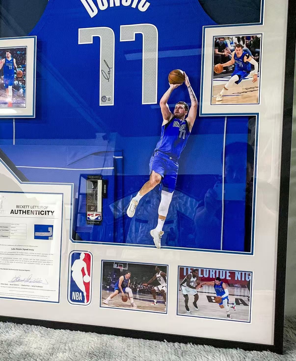 Dallas Mavericks Luka Doncic Autographed Jersey with Personalized Custom Design Framed 00002