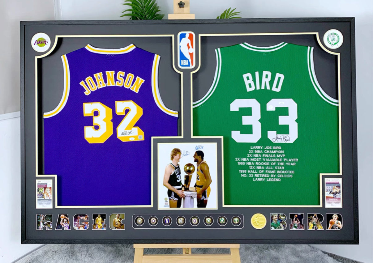 O'Neal Bird  Autographed Jersey with Personalized Custom Design Framed