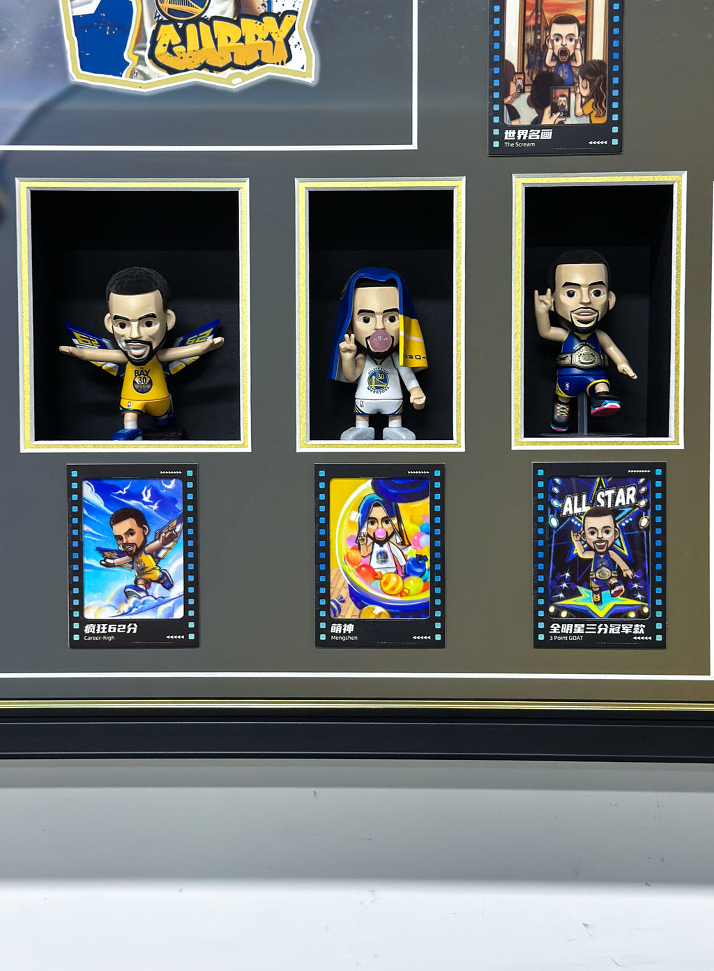 Golden State Warriors Stephen Curry Autographed Jersey with Personalized Custom Design Framed 000072