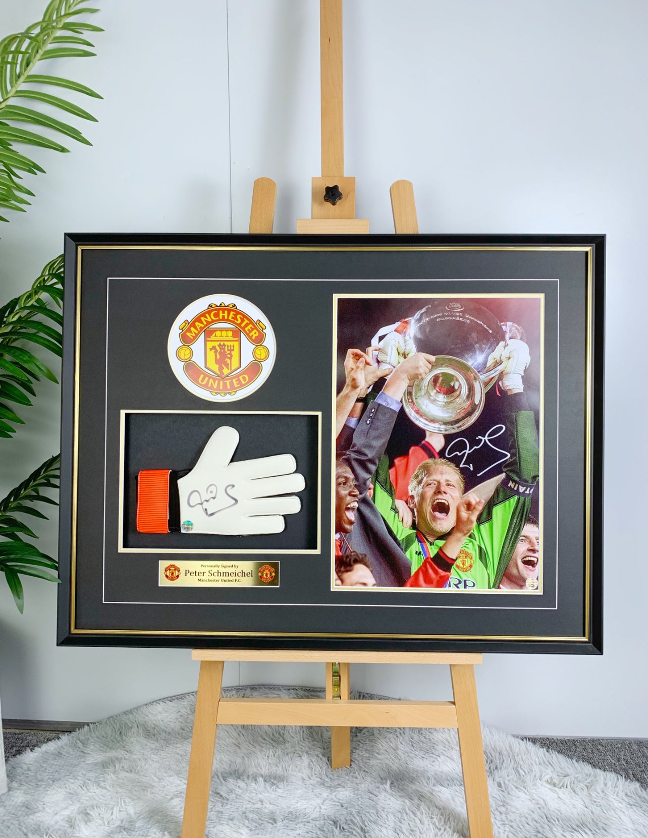 Manchester United Peter Schmeichel Gloves Sentimental Item with Personalized Custom Design Framed 00071