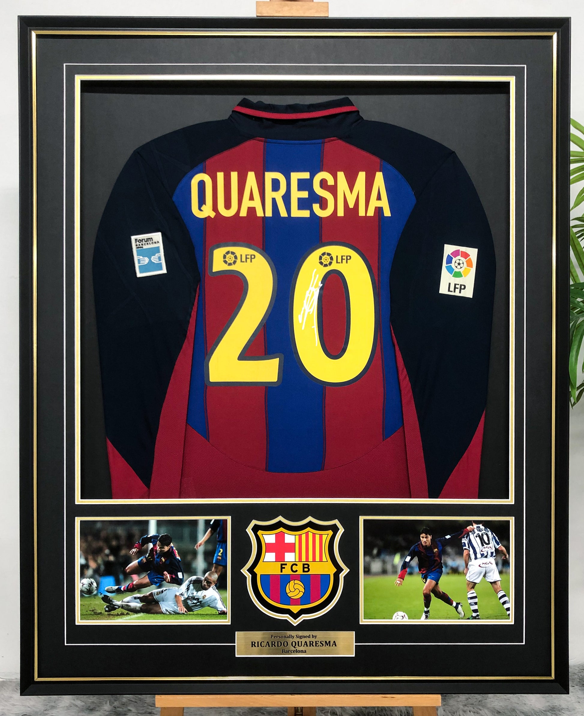 FC Barcelona Ricardo Quaresma Autographed Jersey with Personalized Custom Design Framed 000051
