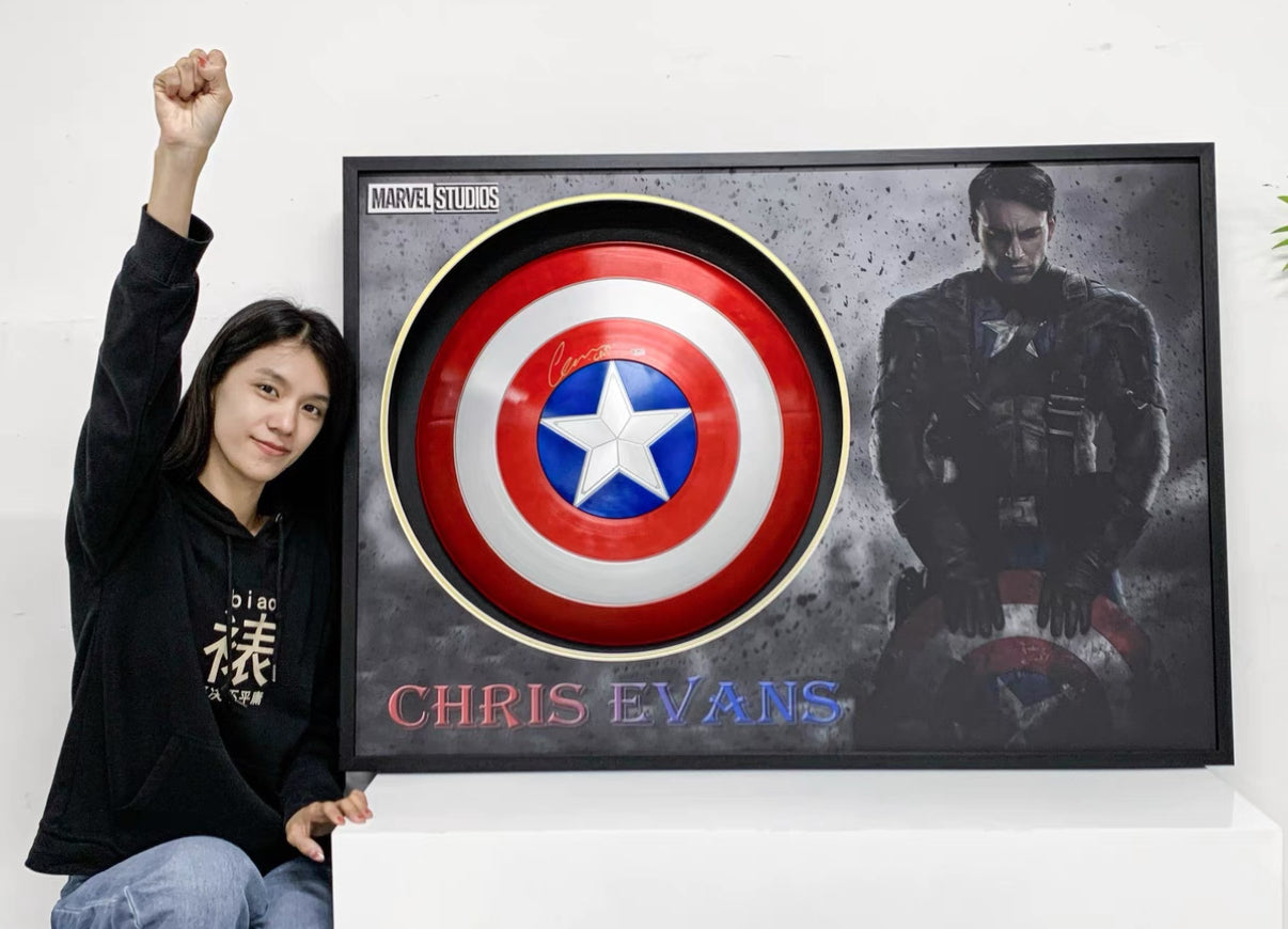 Captain America's Shield Sentimental Item with Personalized Custom Design Framed00003