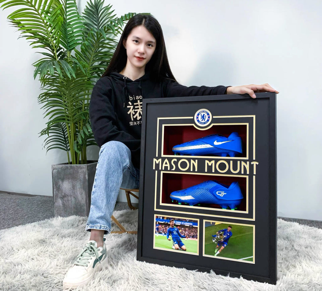 Chelsea FC MASON MOUNT Sneakers with Personalized Custom Design Framed 00005