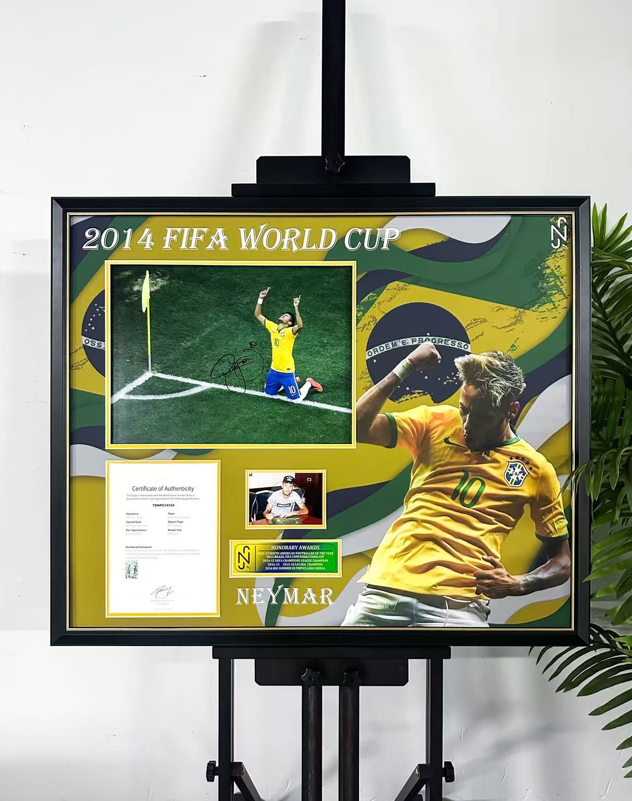 Brazil Neymar Poster with Personalized Custom Design Framed 000156