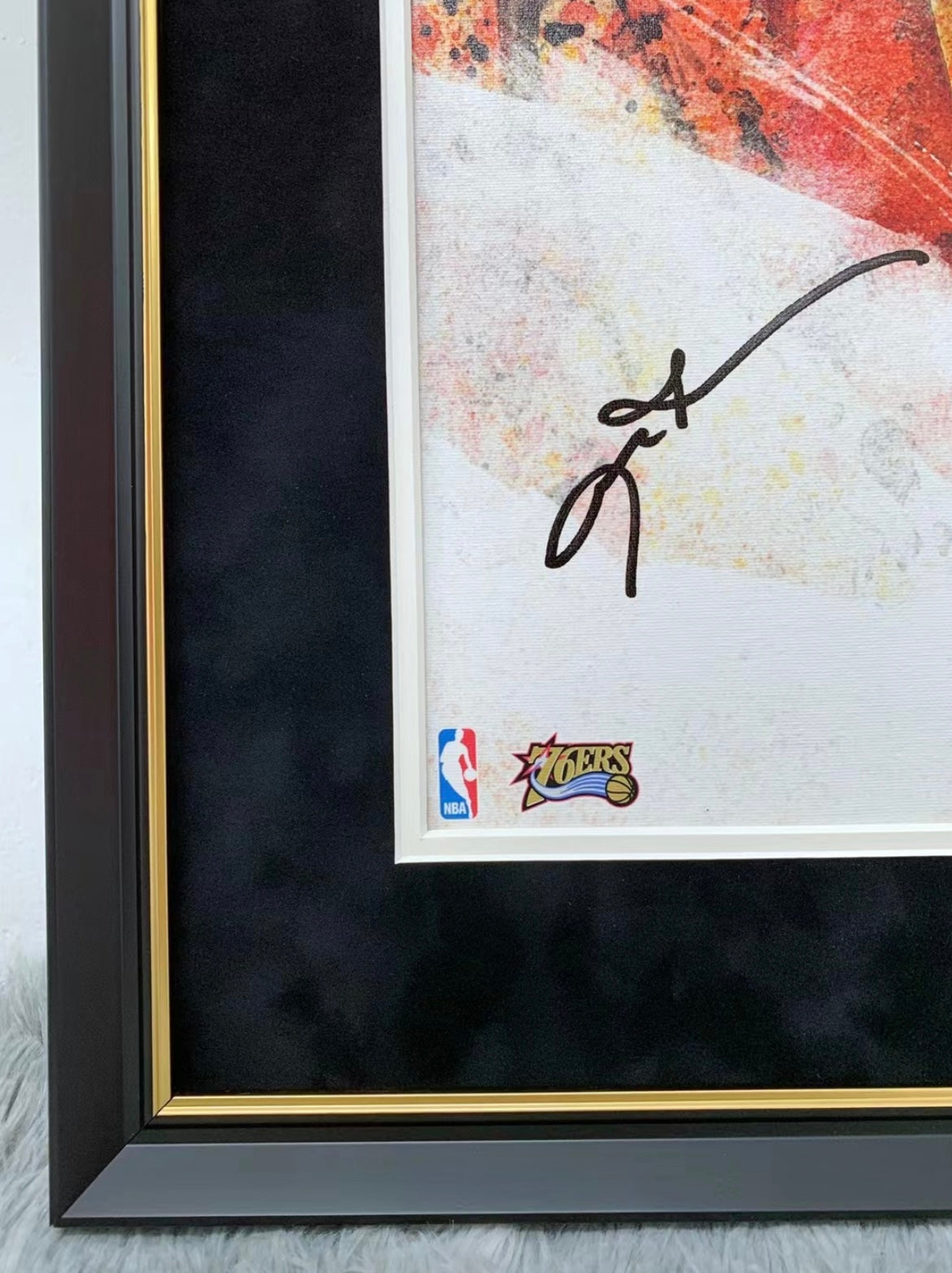 Philadelphia 76ers Allen Iverson Poster with Personalized Custom Design Framed 000017