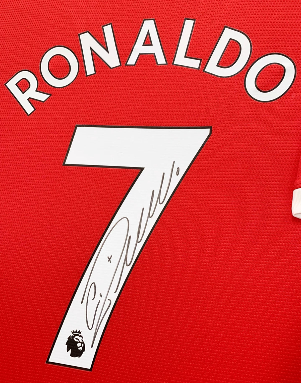Manchester United Cristiano Ronaldo Autographed Jersey with Personalized Custom Design Framed 00004