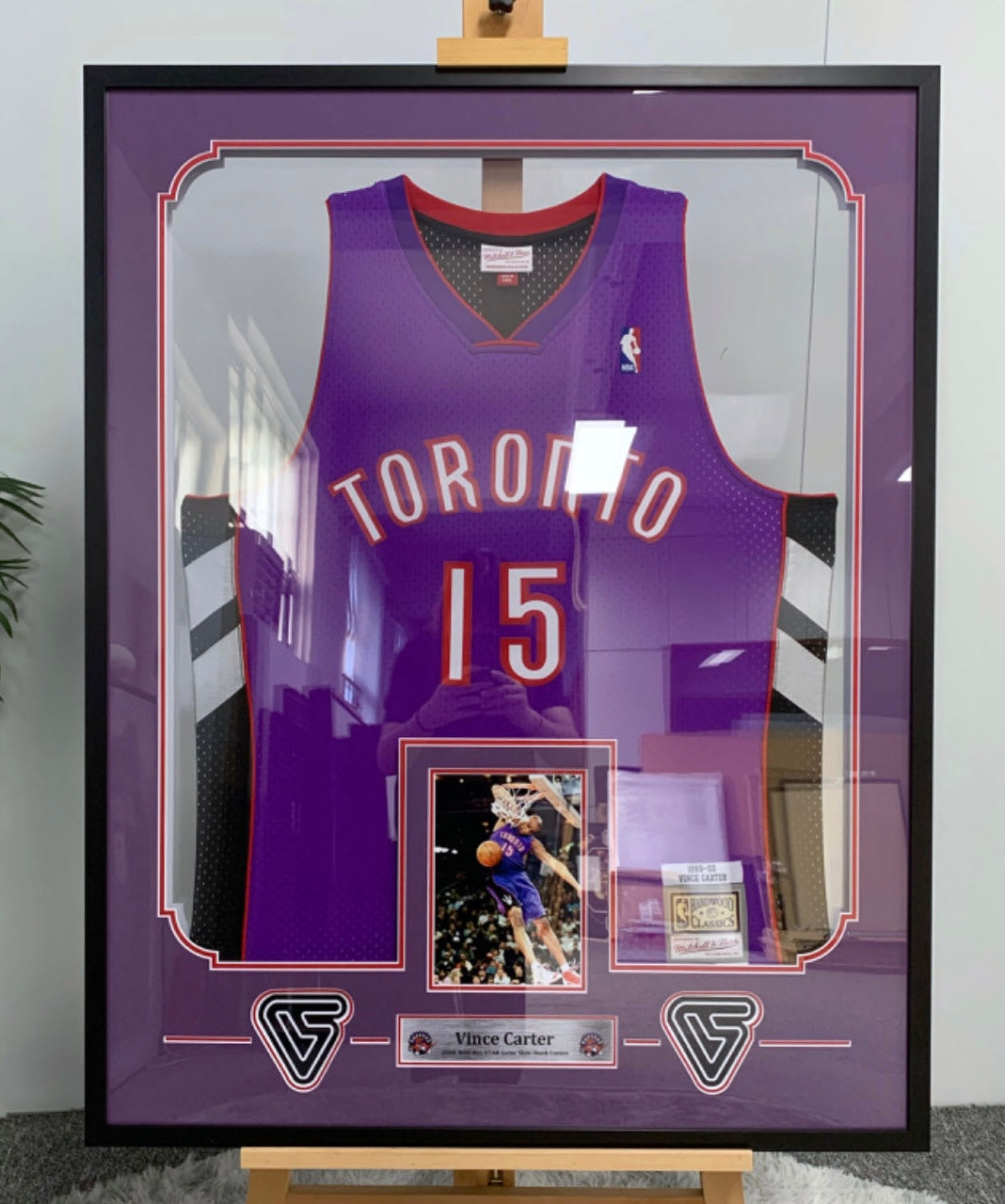 Toronto Raptors Vince Carter Autographed Jersey with Personalized Custom Design Framed 00003