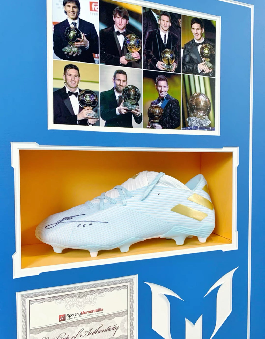 Lionel Messi Sneakers with Personalized Custom Design Framed 000012