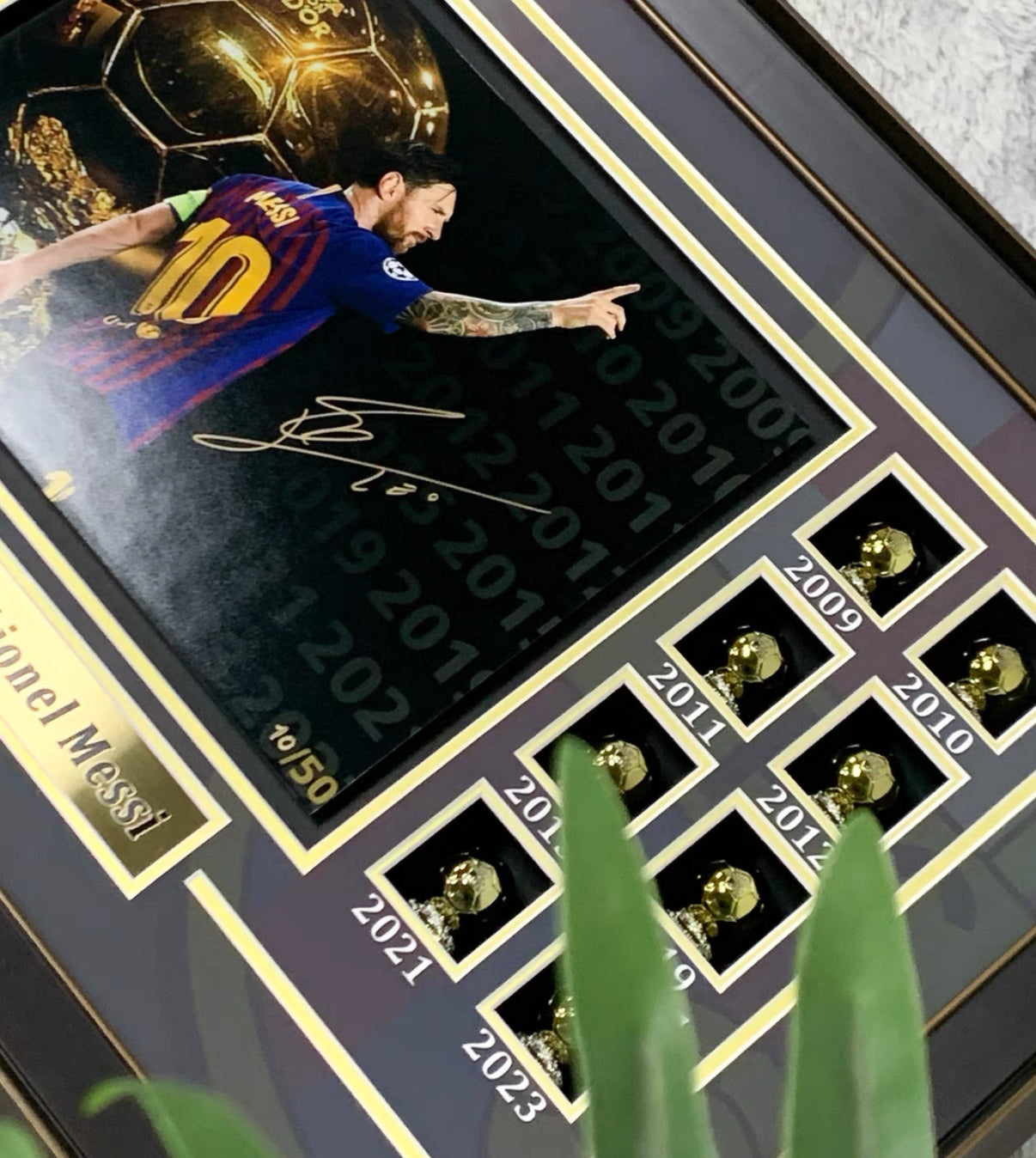 FC Barcelona Lionel Messi Poster with Personalized Custom Design Framed 000014
