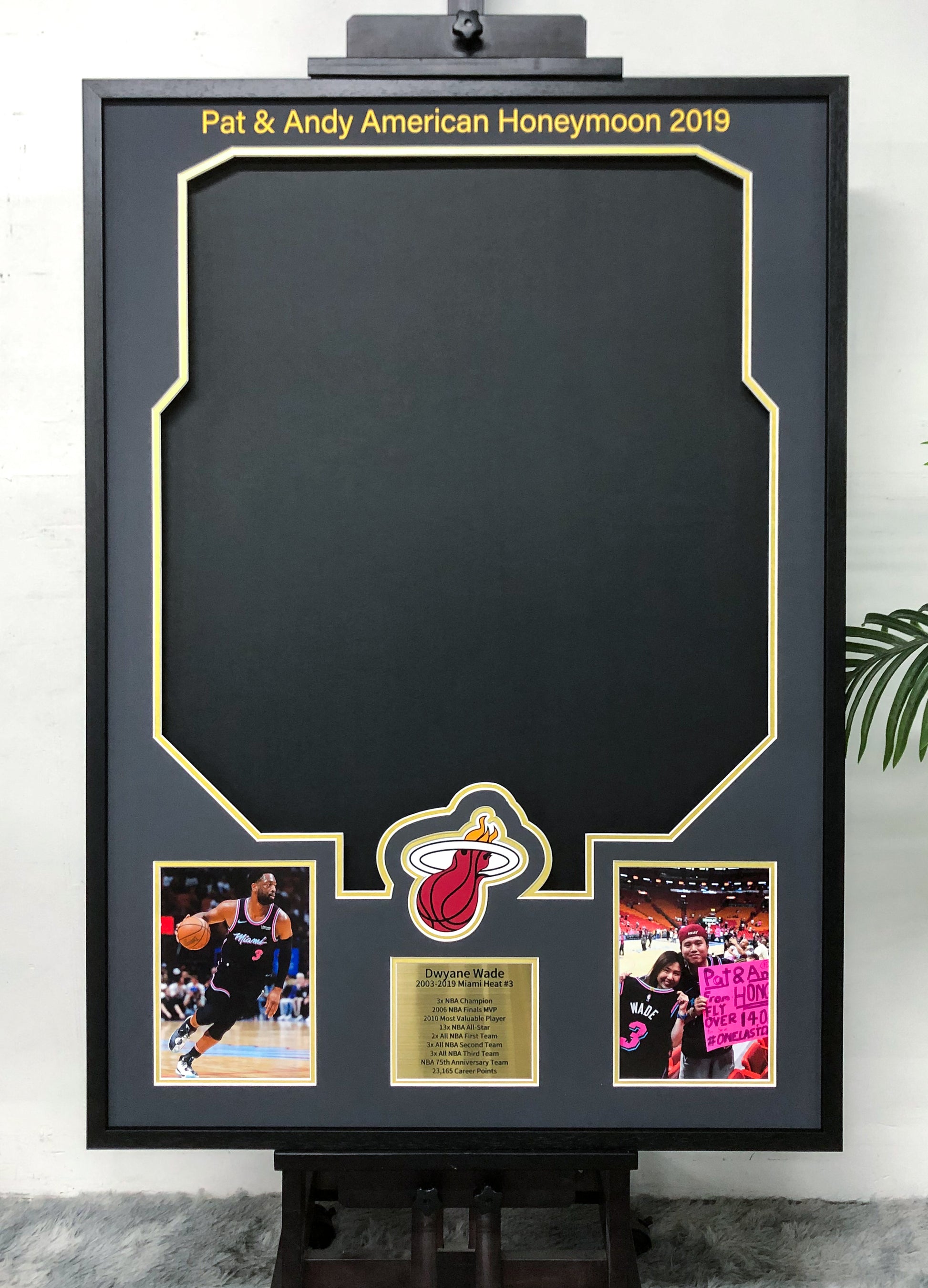 Miami Heat Dwyane Wade Autographed Jersey with Personalized Custom Design Framed 00011