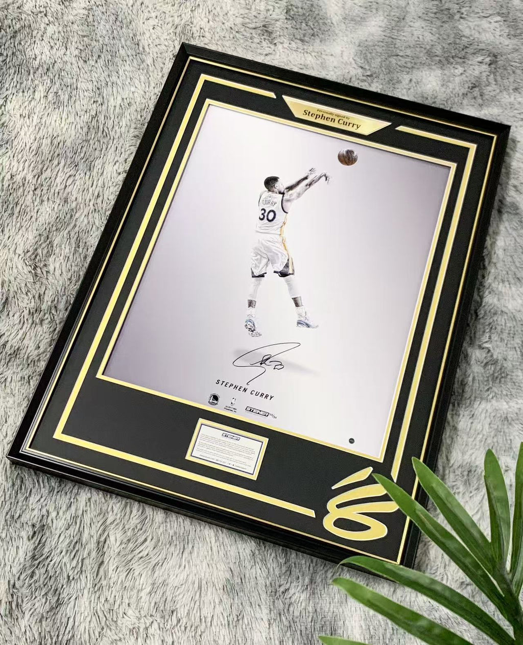 Stephen Curry Poster with Personalized Custom Design Framed 000068