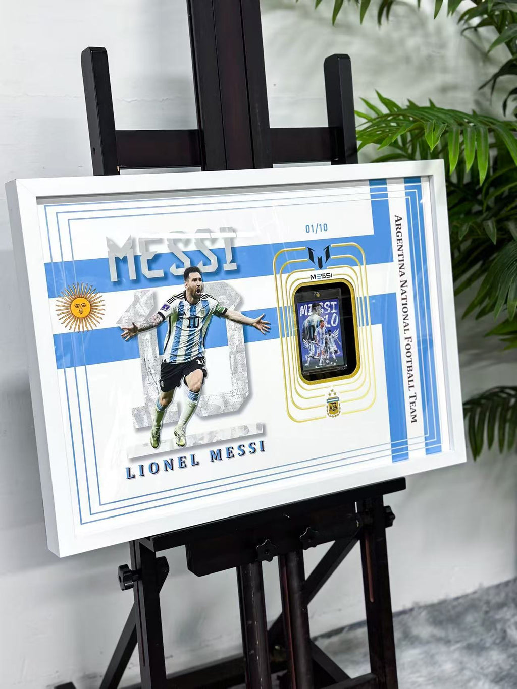 Lionel Messi Trading Card with Personalized Custom Design Framed 000013