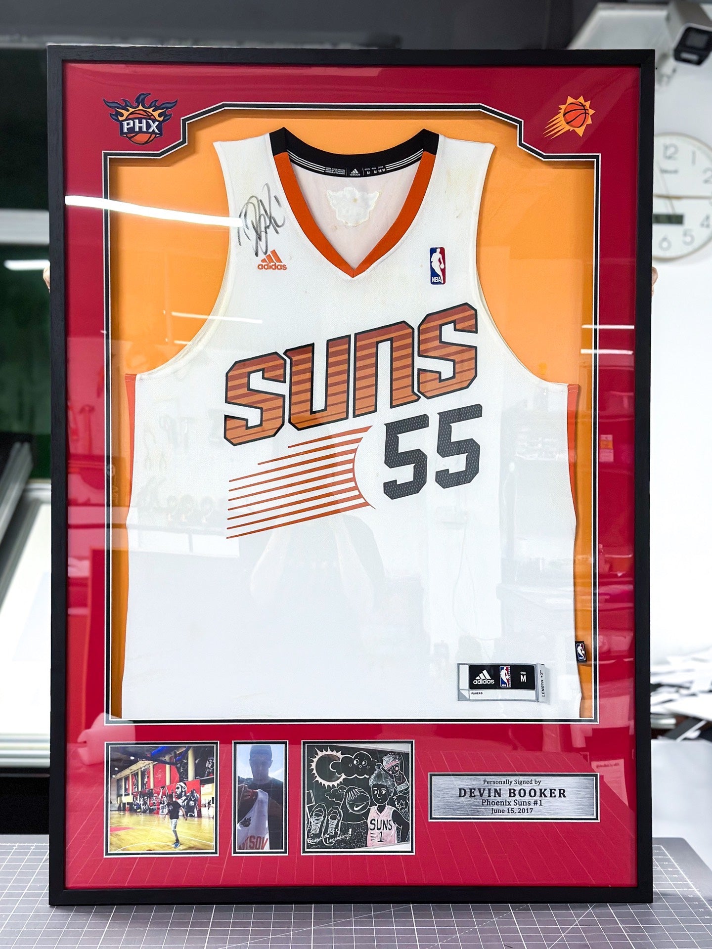 Phoenix Suns Devin Booker Autographed Jersey with Standard Design Framed 00080