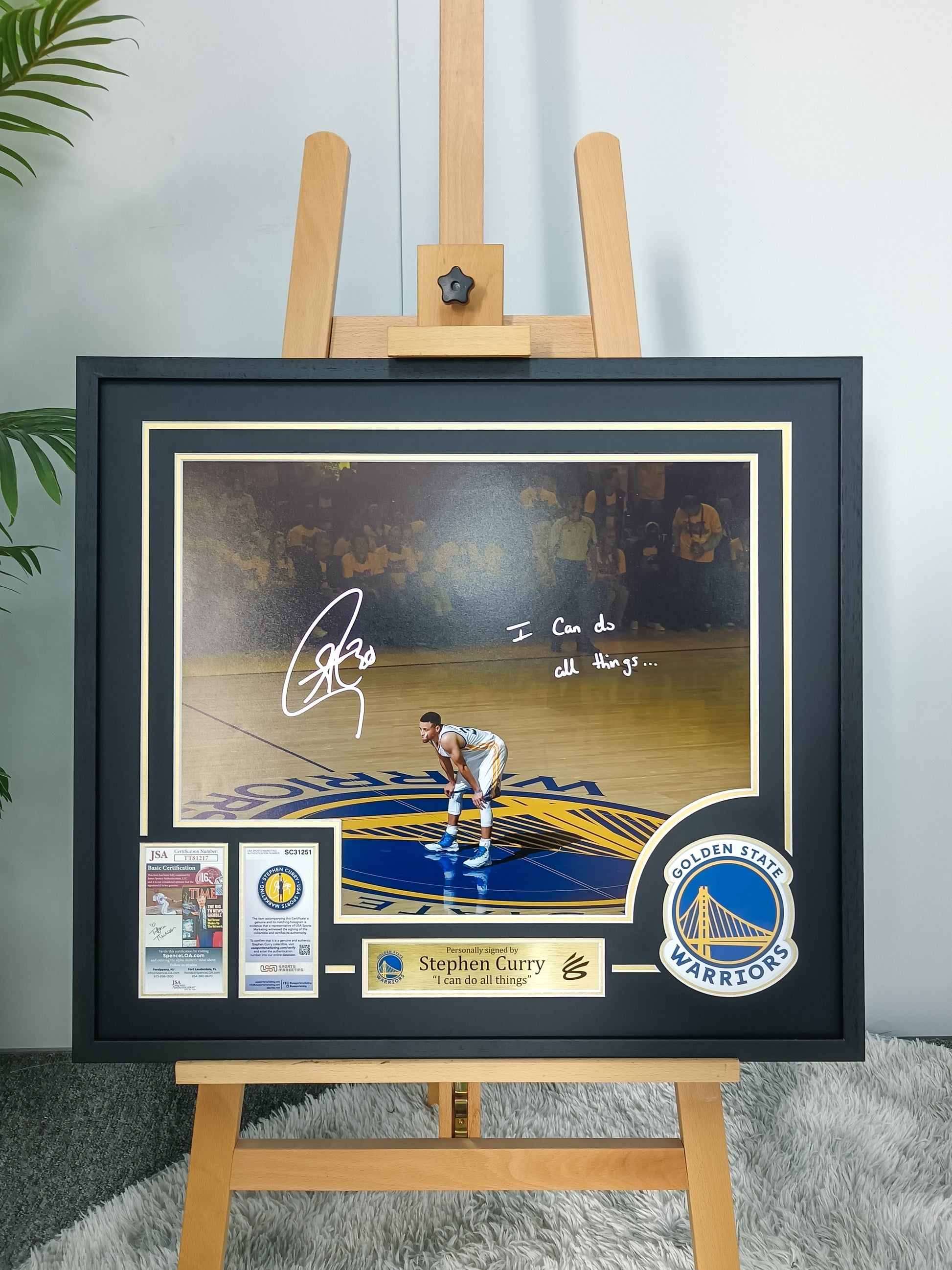 Stephen Curry Poster with Personalized Custom Design Framed 000049
