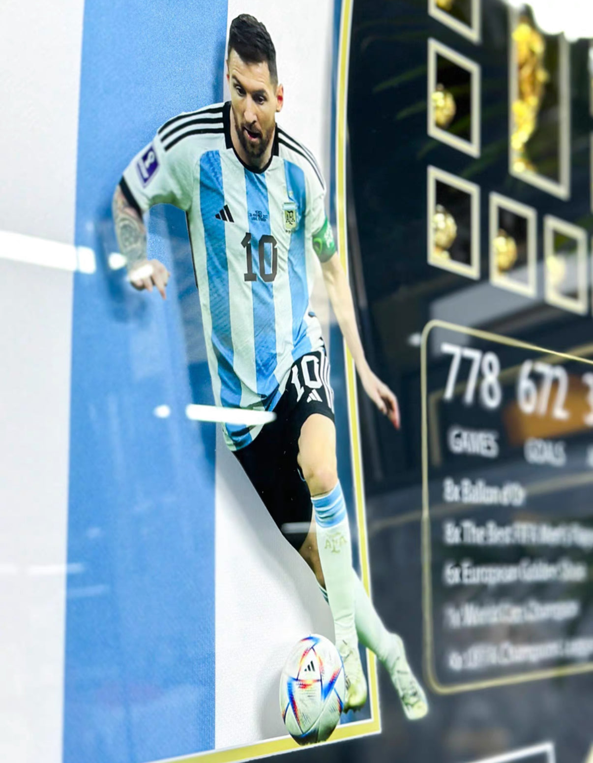 Argentina Lionel Messi Autographed Jersey with Personalized Custom Design Framed 000024