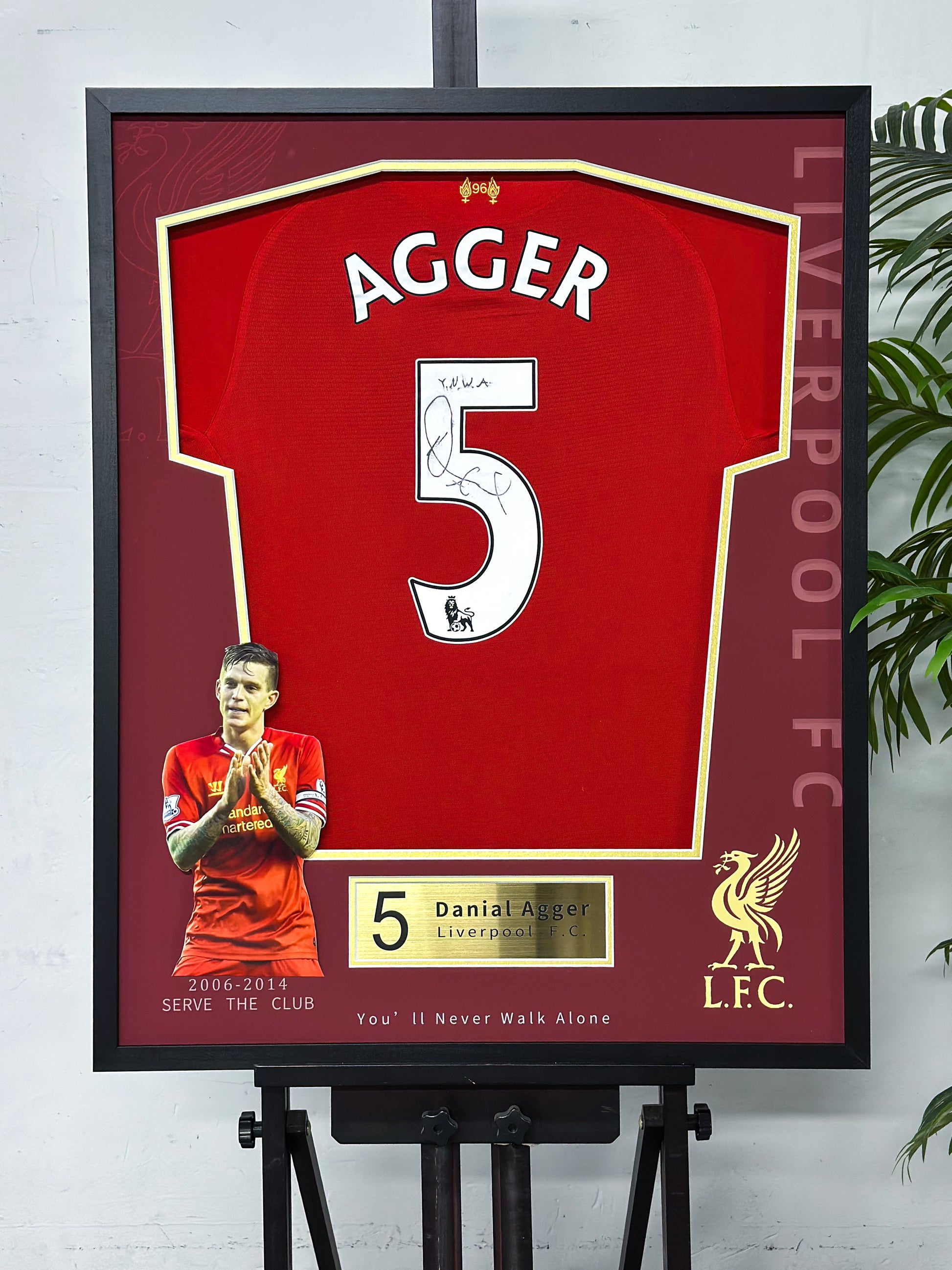Daniel Agger Liverpool Football Club Jersey Framing 00059