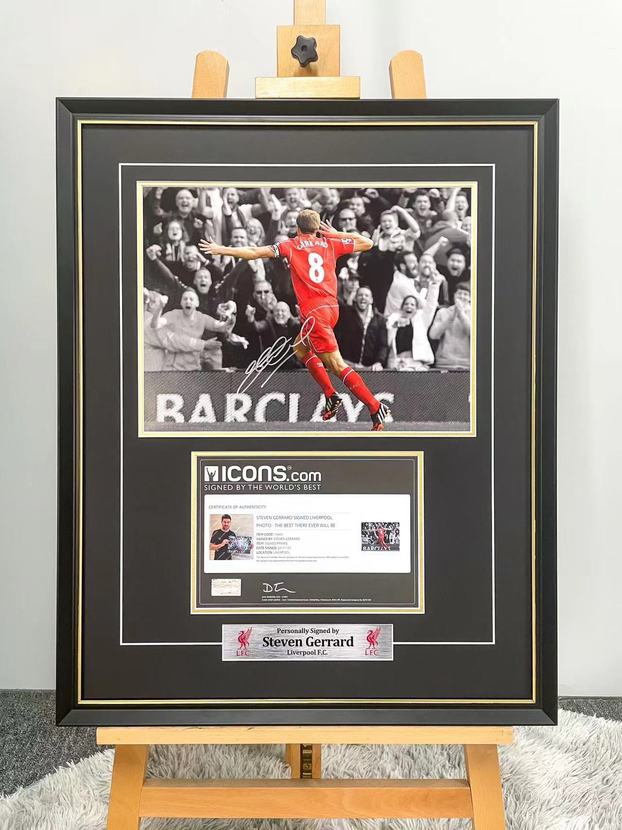 Liverpool Steven Gerrard Poster with Personalized Custom Design Framed 000024