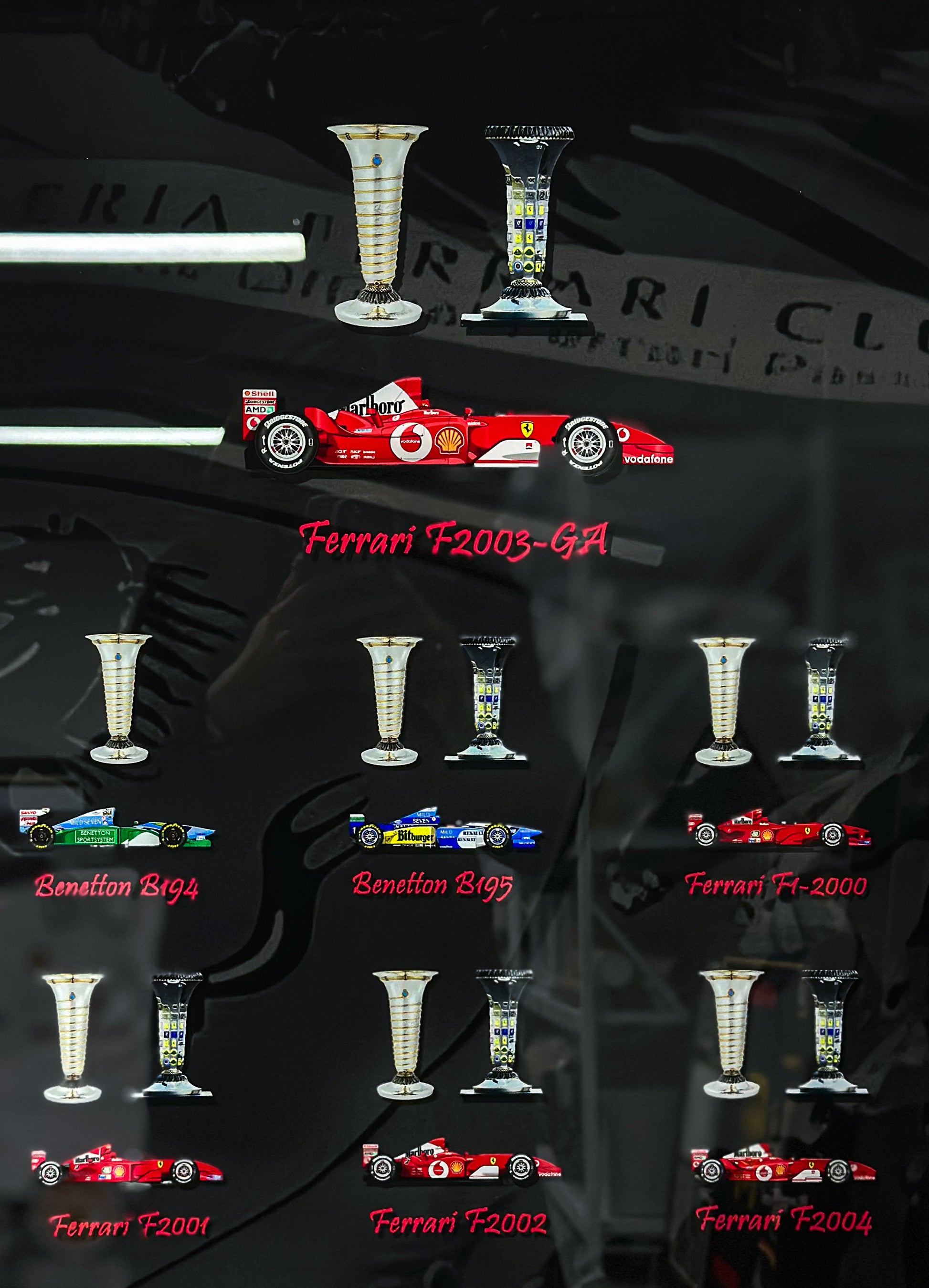 F1 Ferrari Michael Schumacher Car Parts Custom Framed 000183