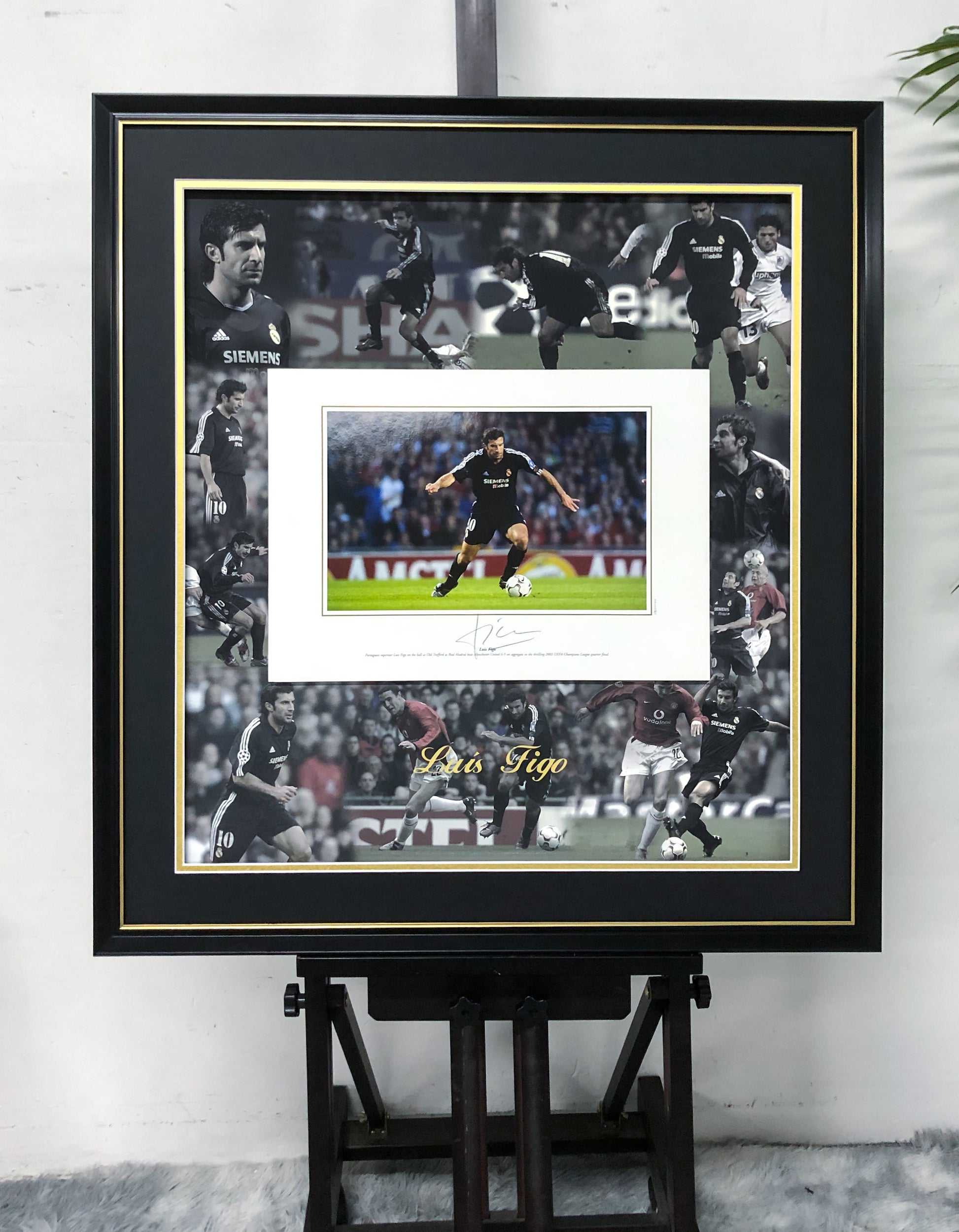 Real Madrid Luís Figo Poster with Personalized Custom Design Framed 000107