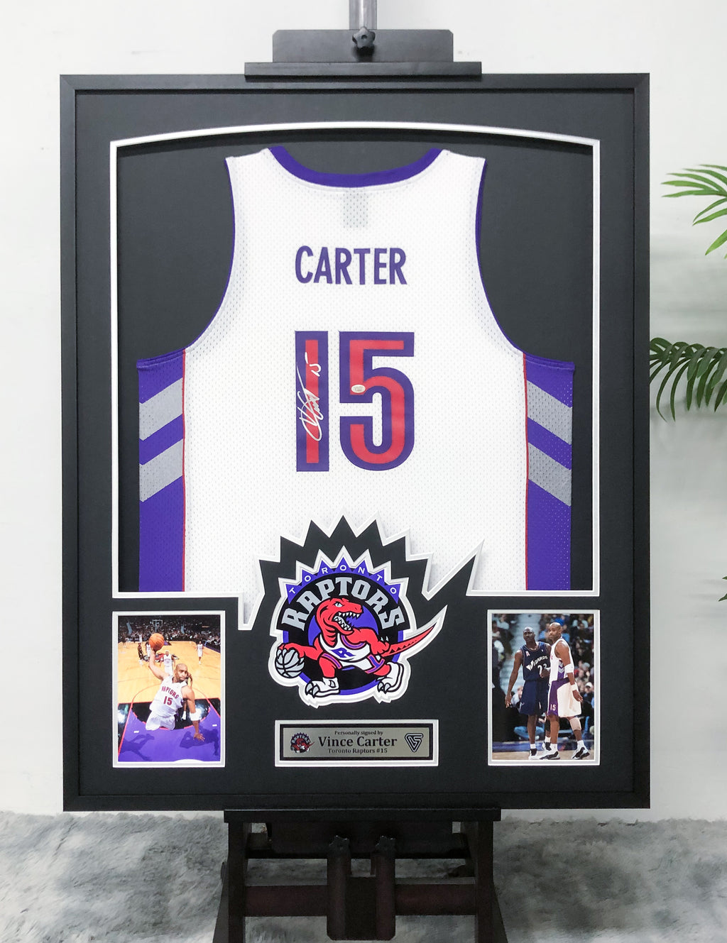 Toronto Raptors Vince Carter Autographed Jersey with Personalized Custom Design Framed 00008