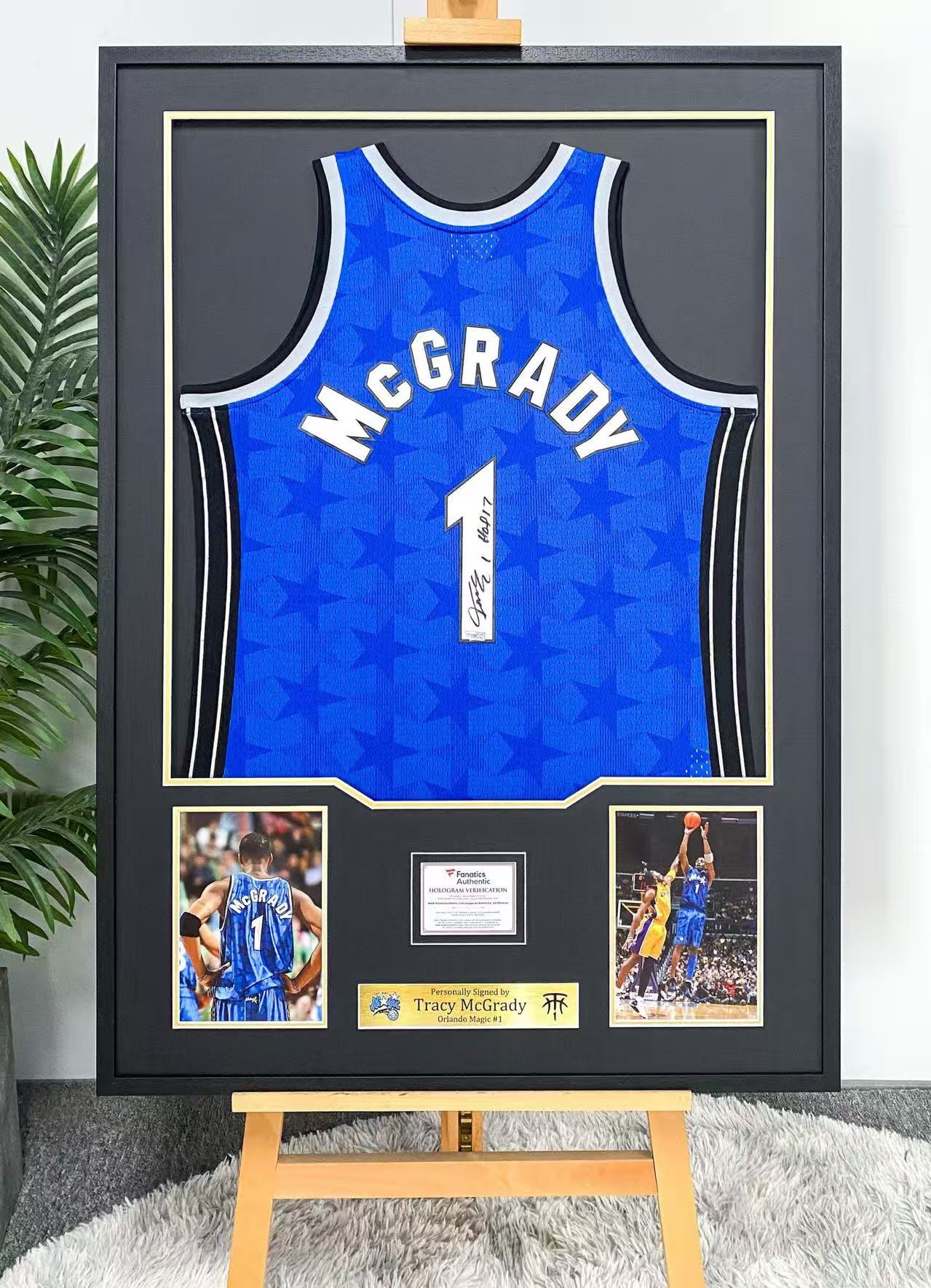 Orlando Magic Tracy McGrady Autographed Jersey with Personalized Custom Design Framed 000014