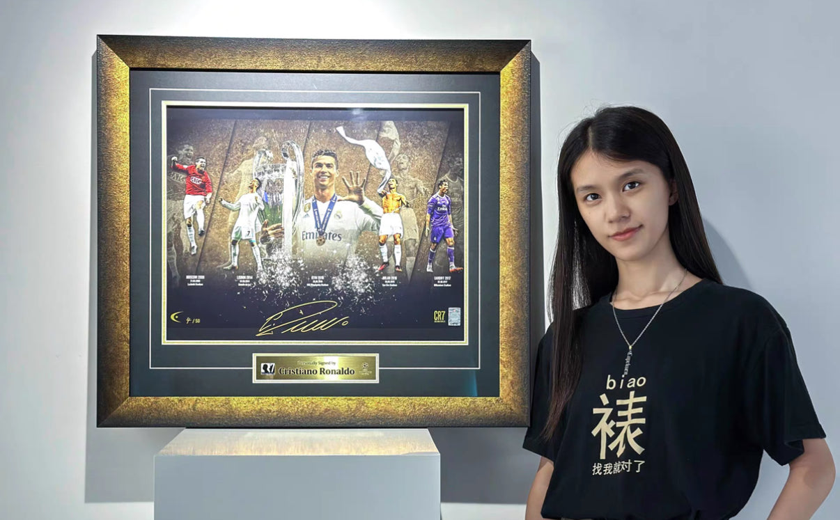 Manchester United Cristiano Ronaldo Poster with Personalized Custom Design Framed 00005