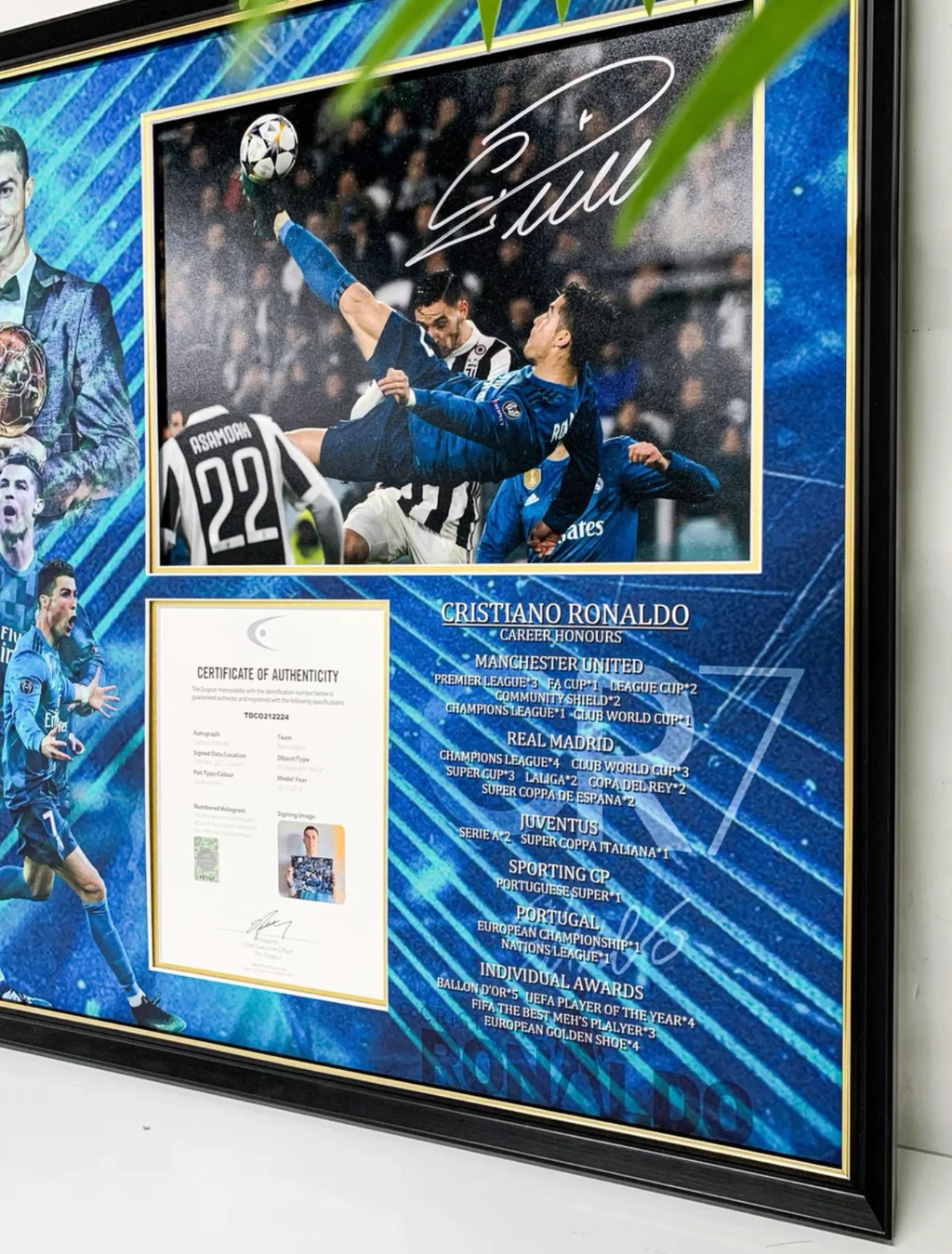 Real Madrid Cristiano Ronaldo Poster with Personalized Custom Design Framed 000158
