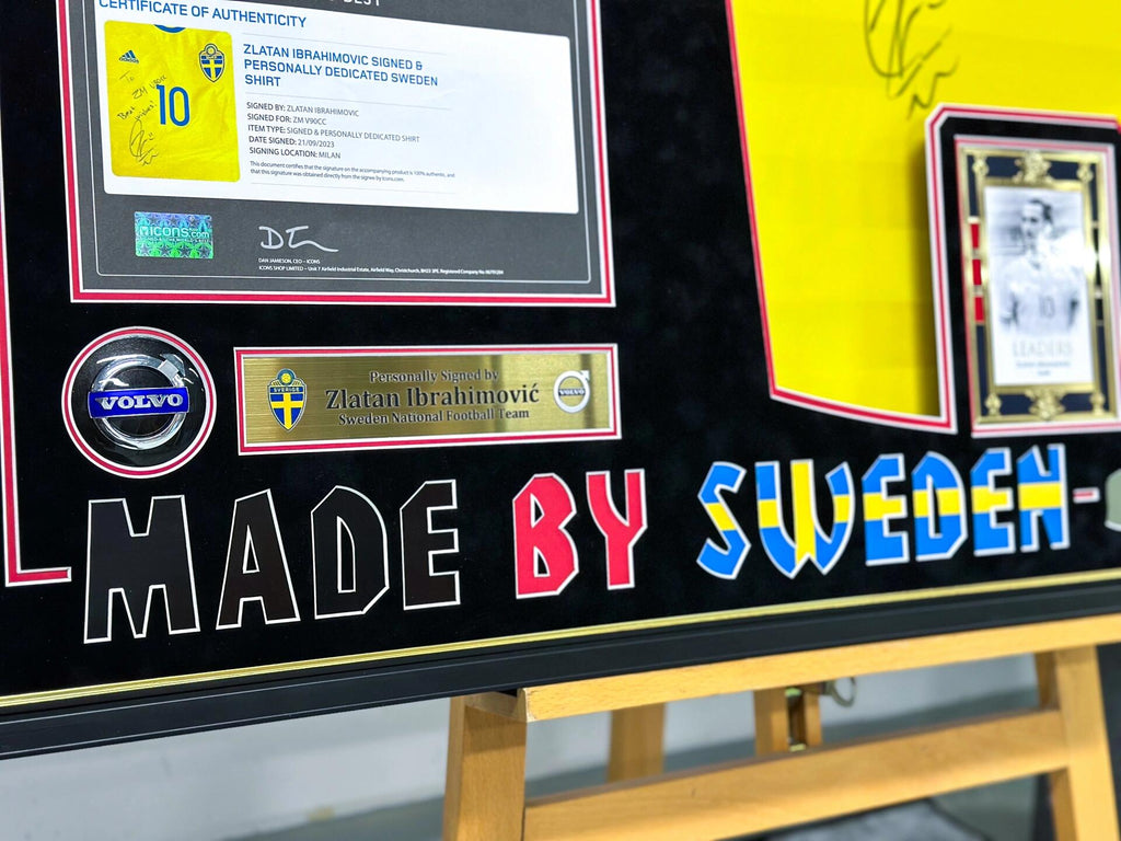 Sweden Zlatan Ibrahimović Autographed Jersey with Personalized Custom Design Framed 000090