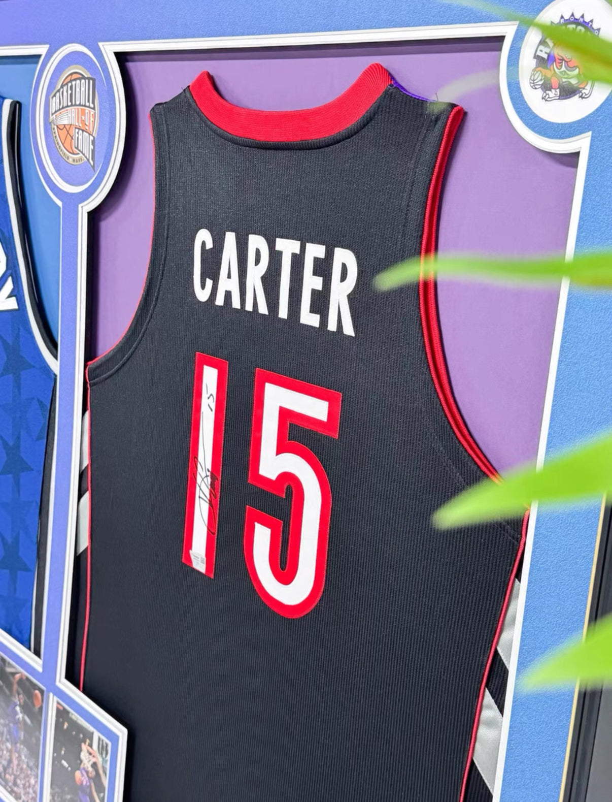 Toronto Raptors Vince Carter Autographed Jersey with Personalized Custom Design Framed 00006