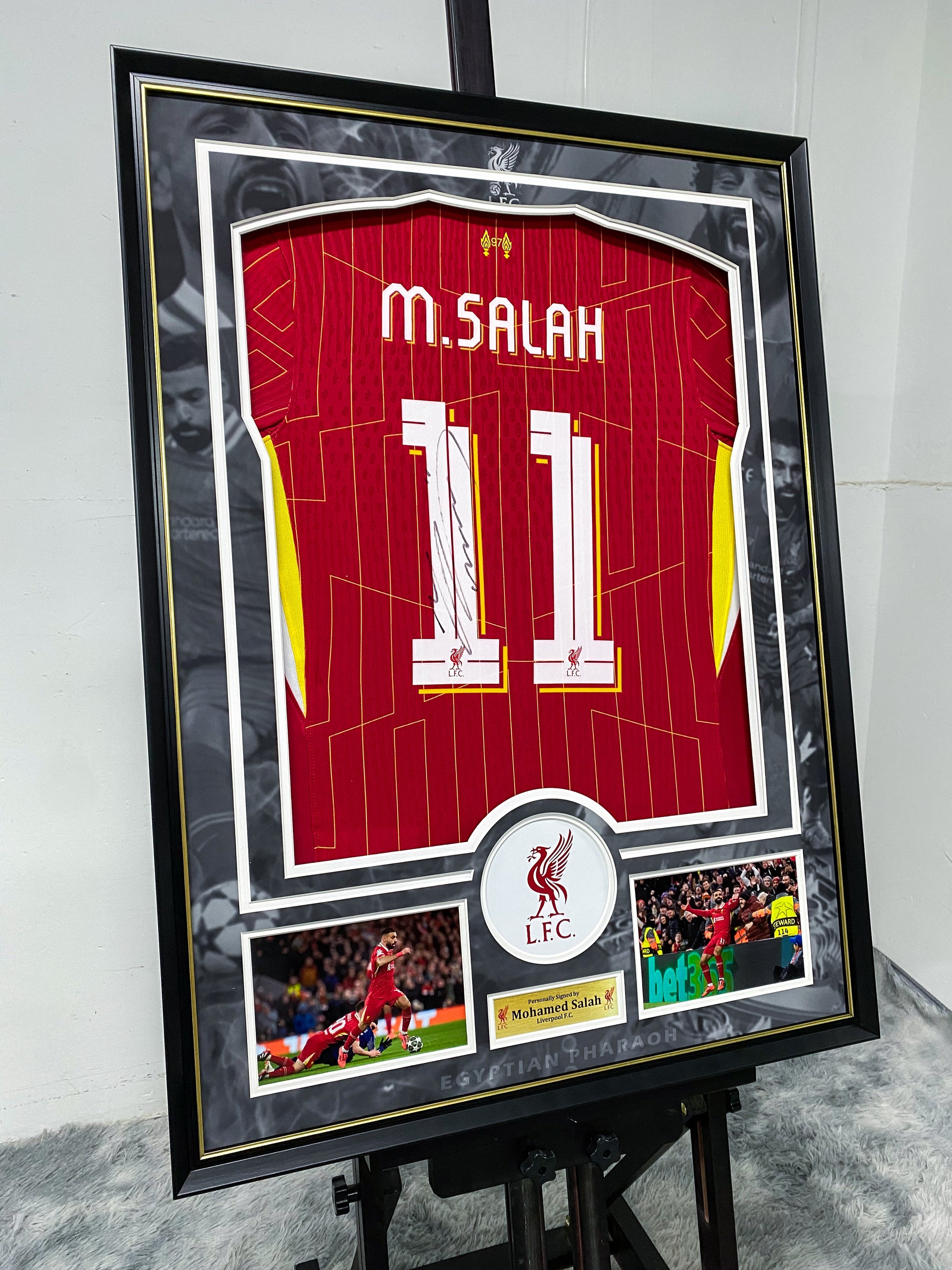 Mohamed Salah Liverpool FC Jersey Framing  00060