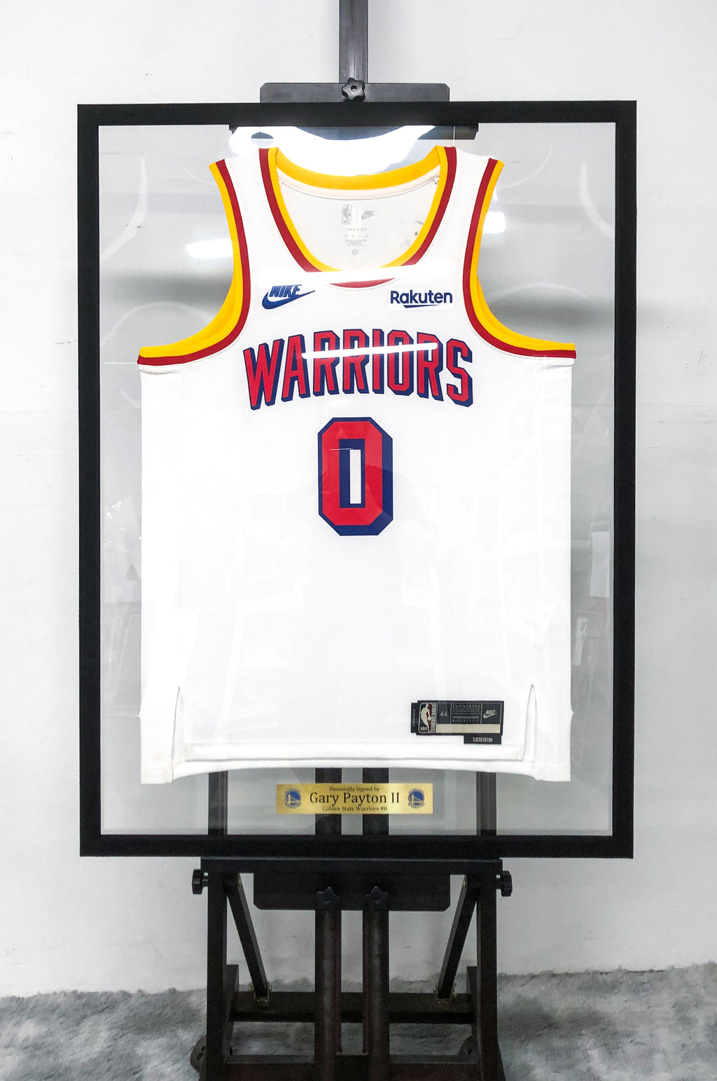 Golden State Warriors Stephen Curry Autographed Jersey with Personalized Custom Design Framed 000046