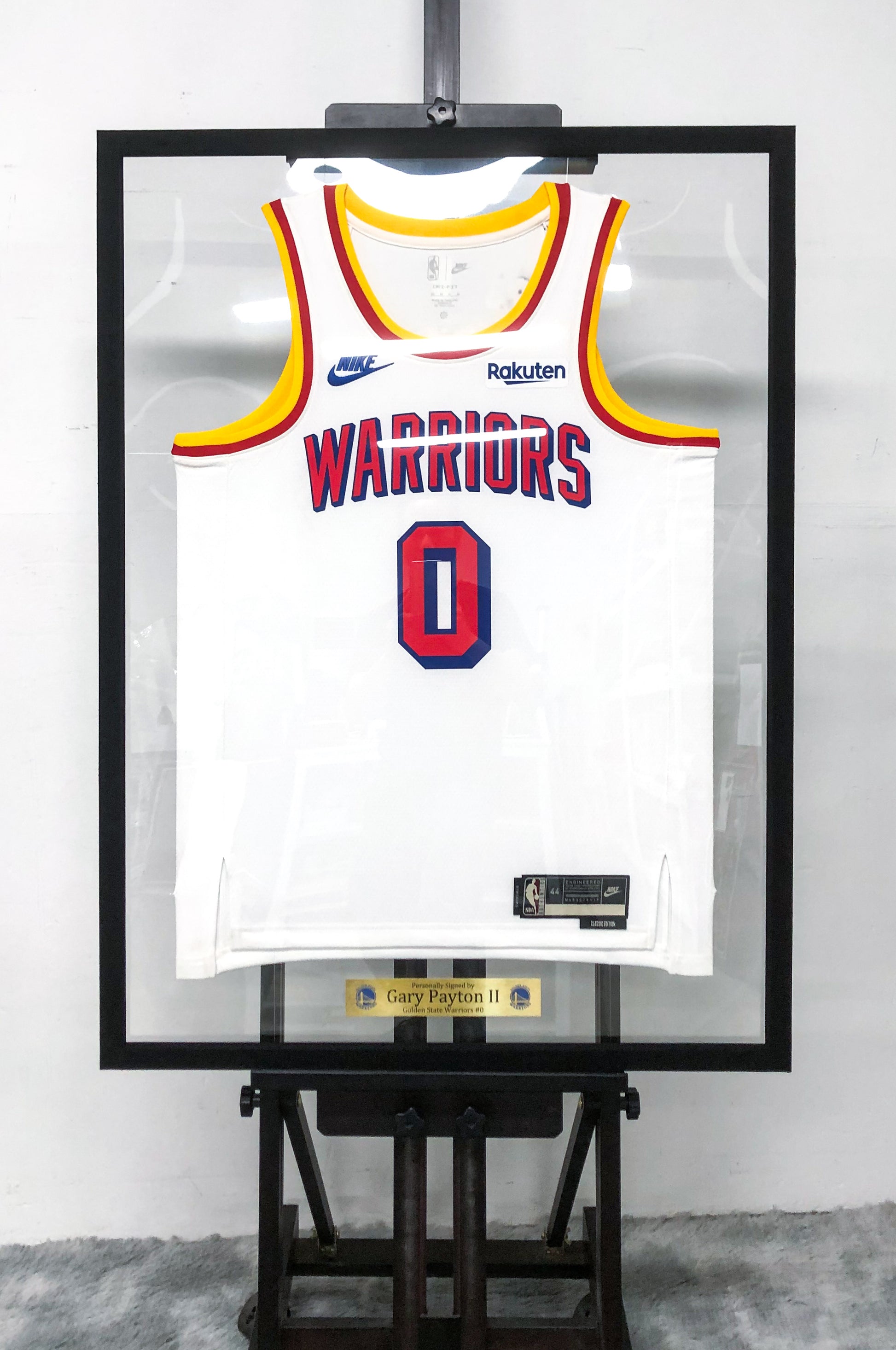 Golden State Warriors Stephen Curry Autographed Jersey with Personalized Custom Design Framed 000046