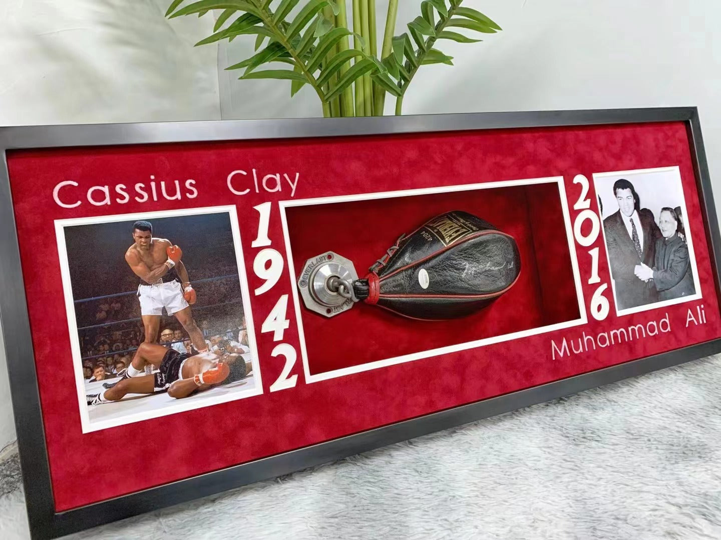 Cassius Clay boxing gloves Custom Framing 000222