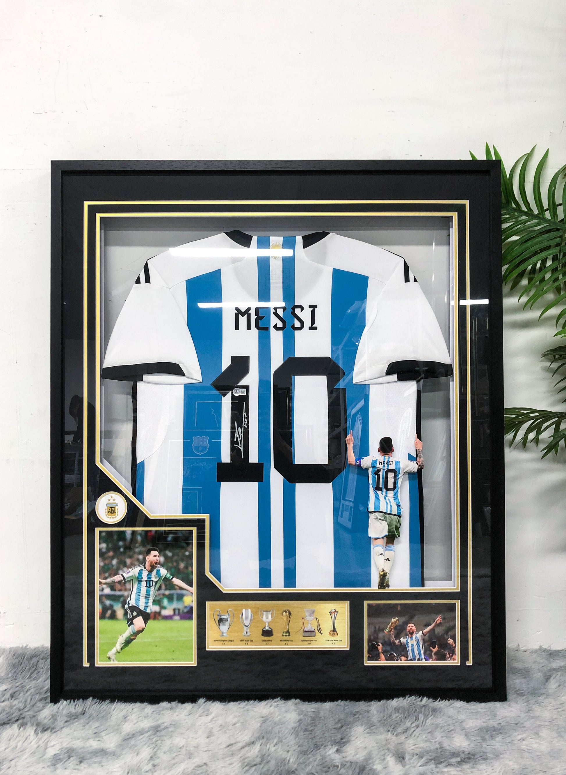 Argentina Autographed Jersey with Personalized Custom Design Framed 000065