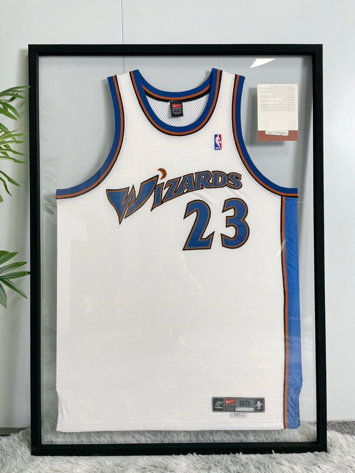 Washington Wizards Michael Jordan Autographed Jersey with Standard Design Framed 00072