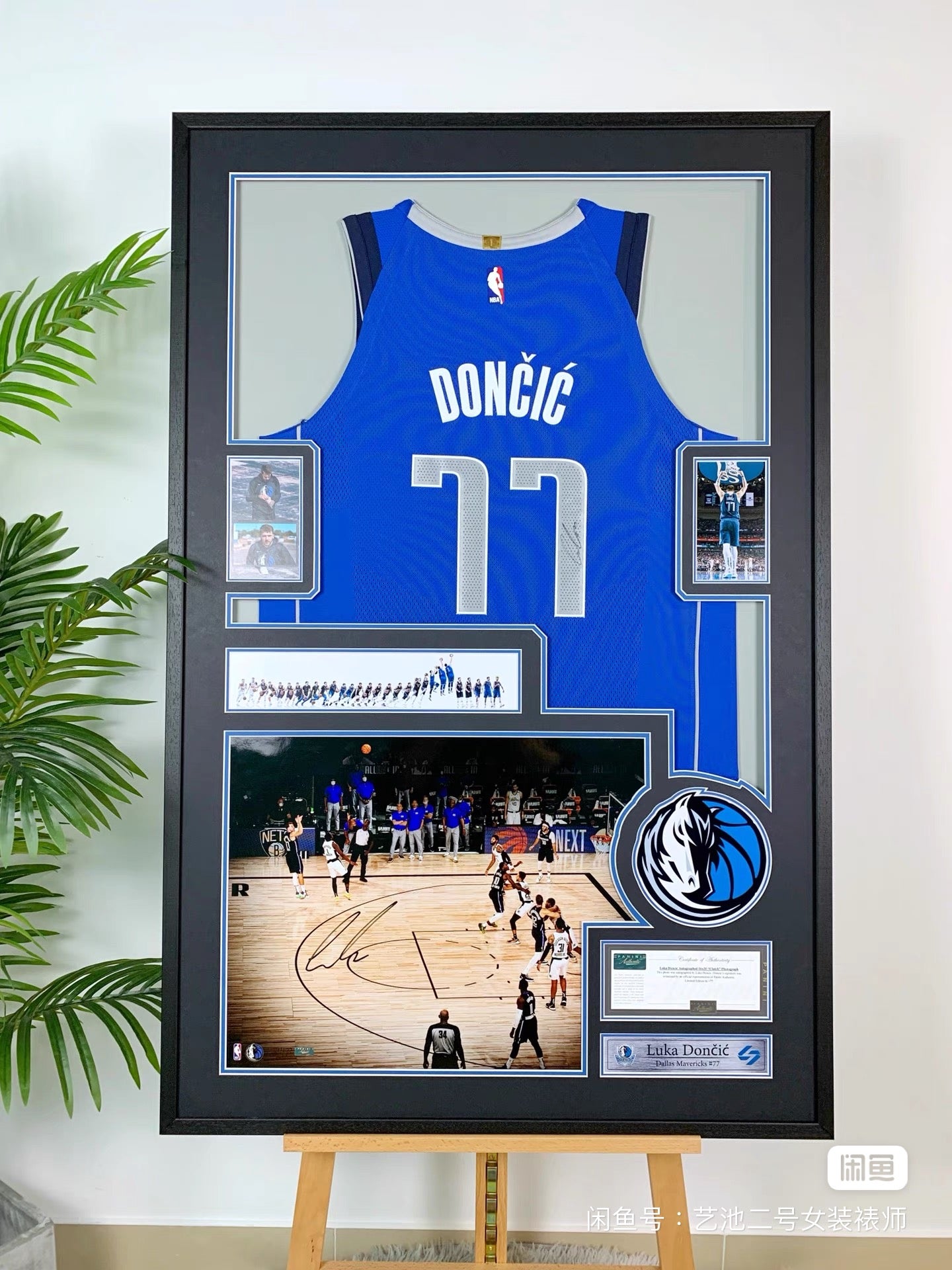 Dallas Mavericks Luka Doncic Autographed Jersey with Personalized Custom Design Framed 000012