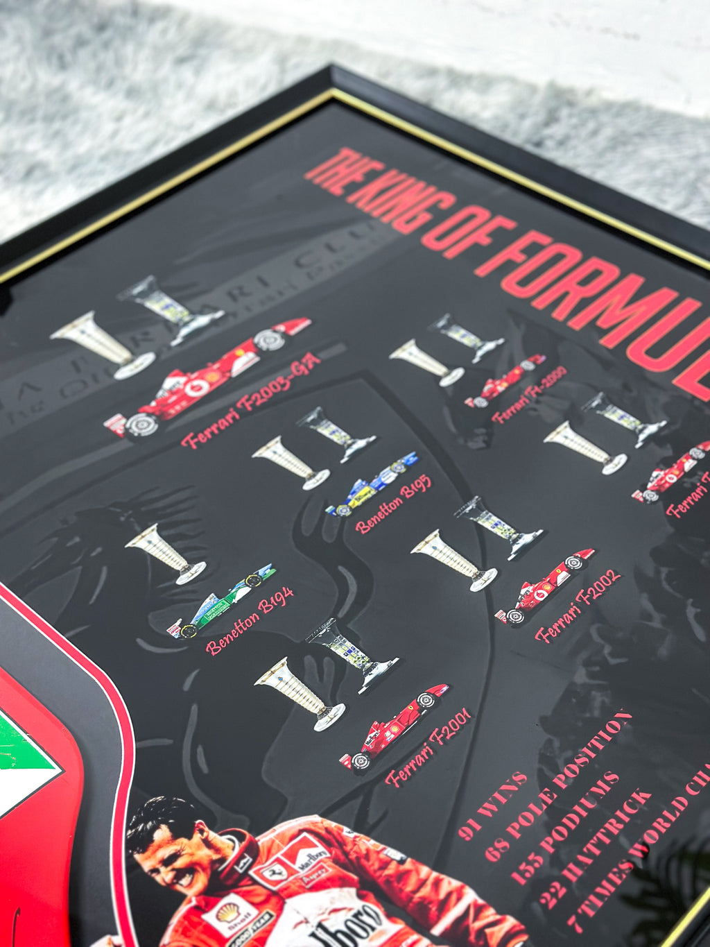 F1 Ferrari Michael Schumacher Car Parts Custom Framed 000183