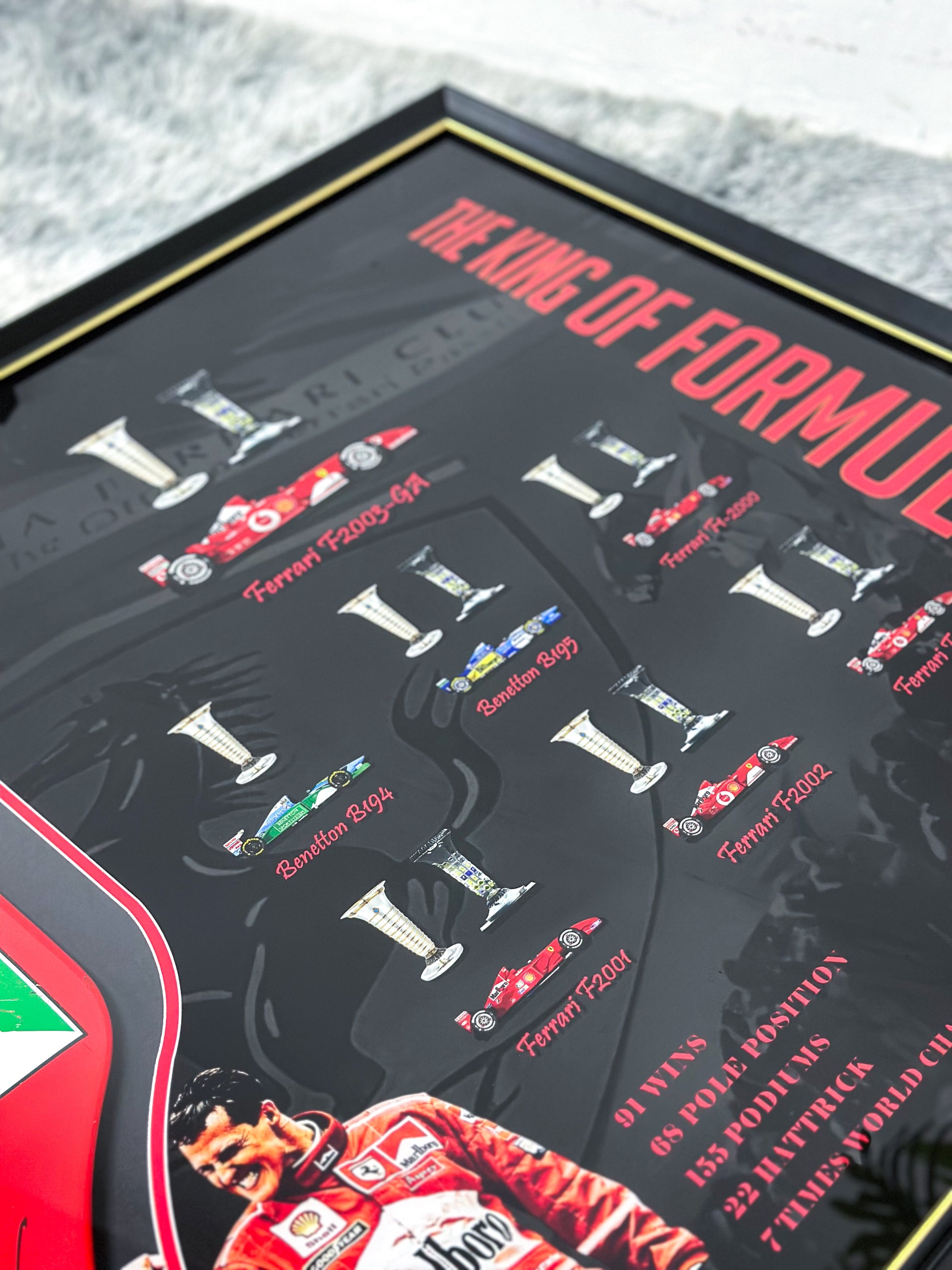 F1 Ferrari Michael Schumacher Car Parts Custom Framed 000183