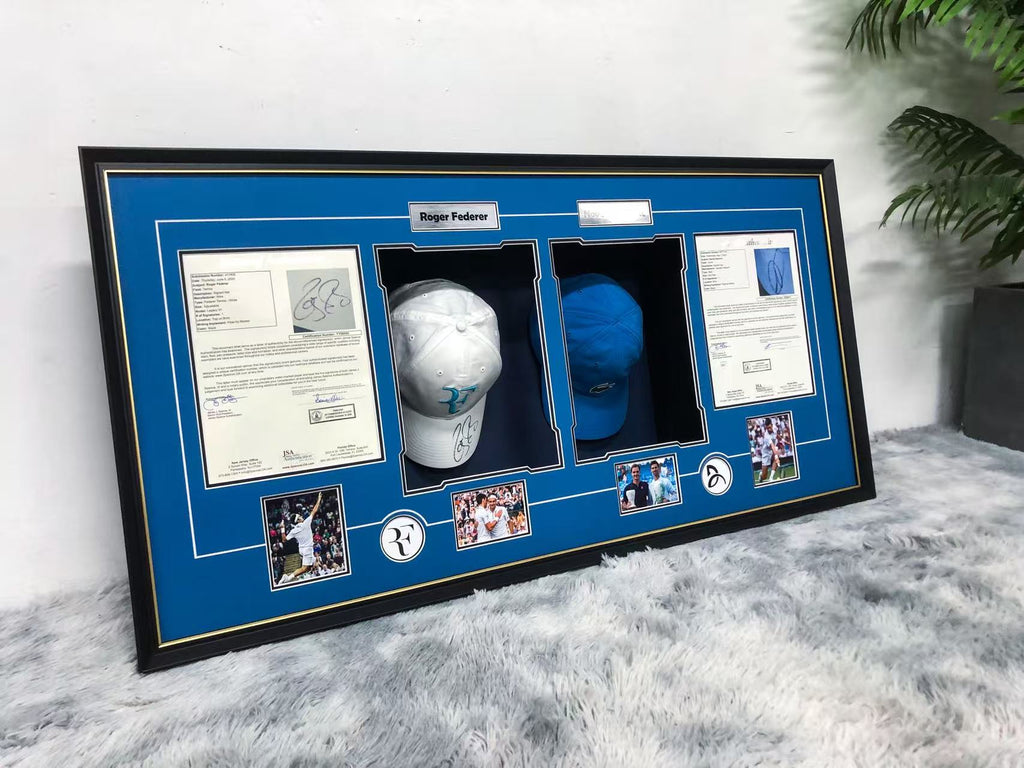 Roger Federer # Novak Djokovic Hat Custom Framing 000205