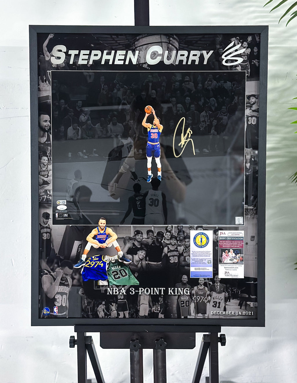 Stephen Curry Poster with Personalized Custom Design Framed 000066